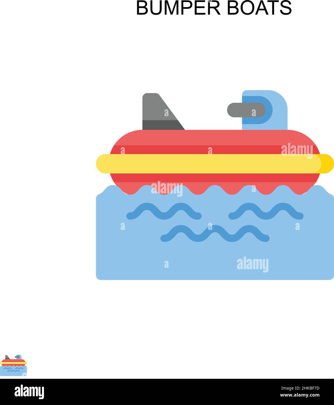 Bumper Boats einfaches Vektorsymbol. Illustration Symbol Design-Vorlage für Web mobile UI-Element. Stock Vektor