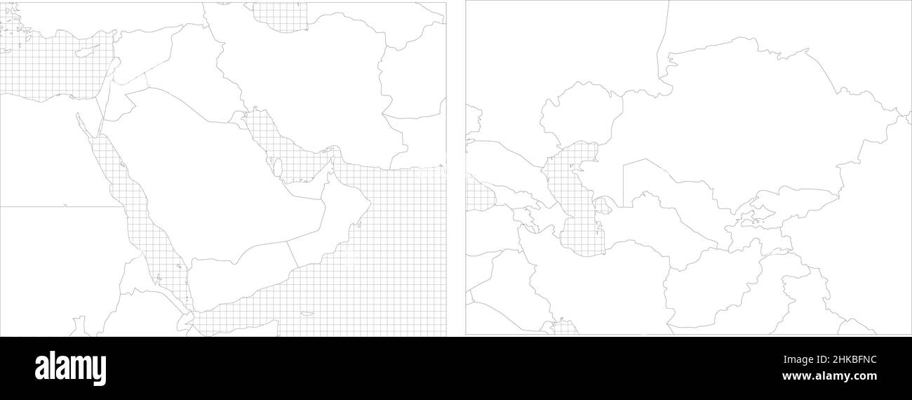 Zentralasien Einfache Umrisse leere Karte Stock Vektor