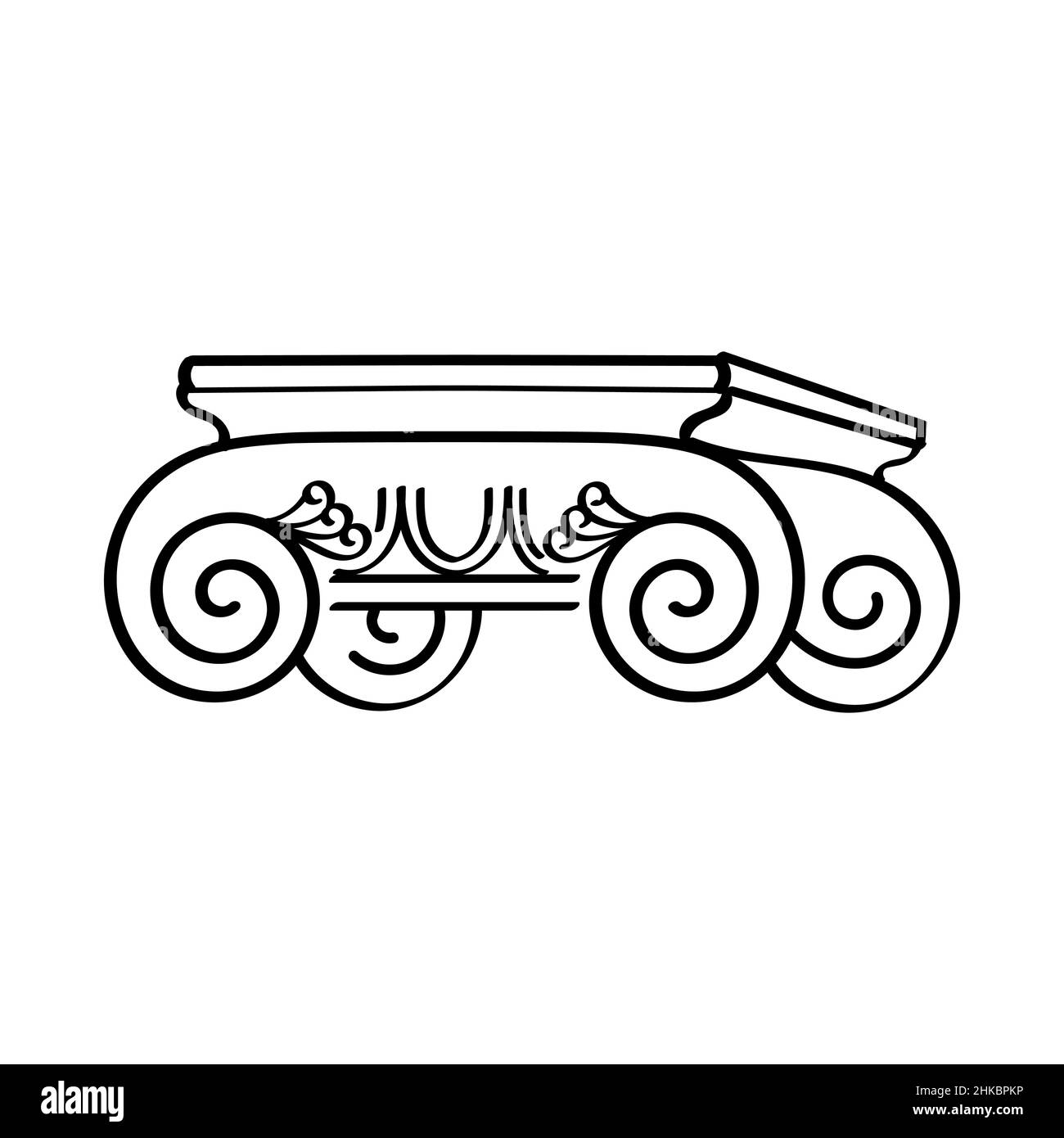 Klassisches Element der Säulenarchitektur. Von Hand gezeichnete Säulenform Stock Vektor