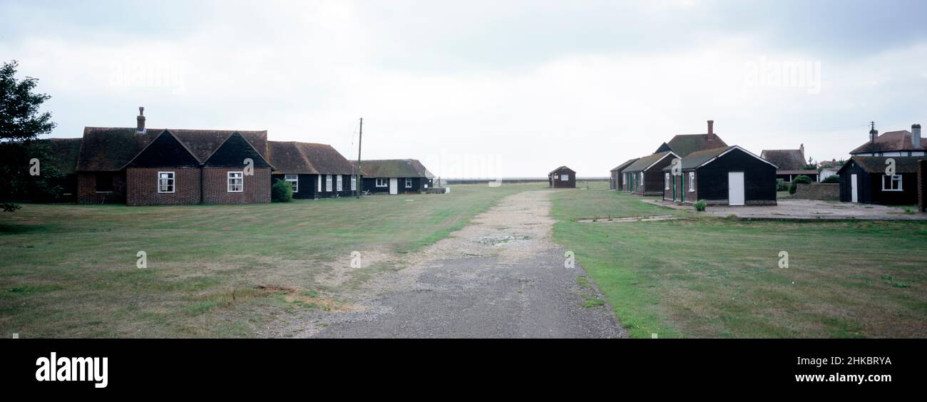 Leeres Ferienlager, Außenlager in St. Marys Bay, Dymchurch, Kent. Auf der Dymchurch Road zwischen Dymchurch und Romney. Stockfoto