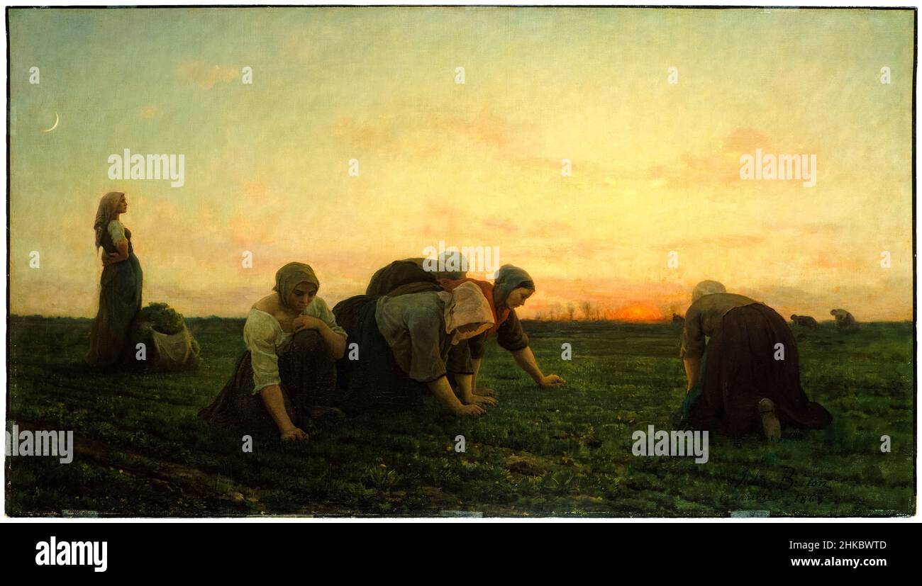 Die Weeders, Gemälde von Jules Breton, 1868 Stockfoto