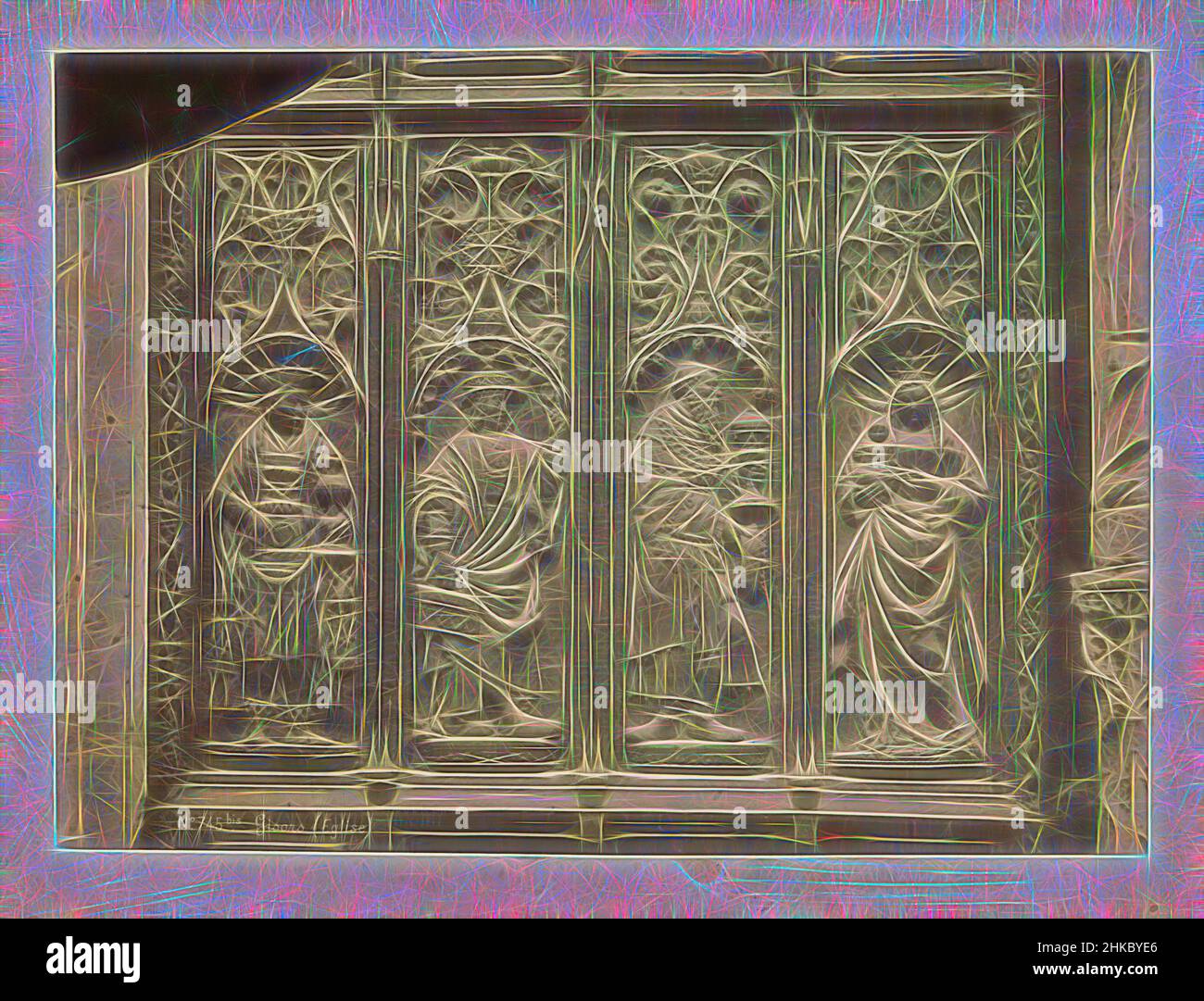 Inspiriert von Relief mit der Anbetung der Könige in der Stiftskirche Saint-Gervais-Saint-Protais in Gisors, Gisors (Eglise), Séraphin-Médéric Mieusement, Gisors, c. 1875 - c. 1900, Albumendruck, Höhe 251 mm × Breite 345 mm, neu gestaltet von Artotop. Klassische Kunst neu erfunden mit einem modernen Twist. Design von warmen fröhlichen Leuchten der Helligkeit und Lichtstrahl Strahlkraft. Fotografie inspiriert von Surrealismus und Futurismus, umarmt dynamische Energie der modernen Technologie, Bewegung, Geschwindigkeit und Kultur zu revolutionieren Stockfoto