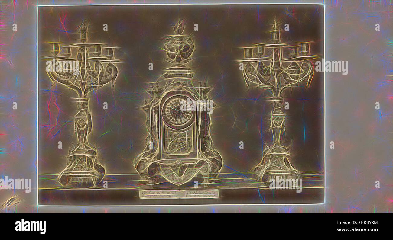 Inspiriert von Tischuhr mit zwei Kerzenständern, verziert mit Löwenköpfen, Dekorierung Louis XIV, Europe, c.. 1875 - c. 1900, Albumendruck, Höhe 219 mm × Breite 314 mm, neu gestaltet von Artotop. Klassische Kunst neu erfunden mit einem modernen Twist. Design von warmen fröhlichen Leuchten der Helligkeit und Lichtstrahl Strahlkraft. Fotografie inspiriert von Surrealismus und Futurismus, umarmt dynamische Energie der modernen Technologie, Bewegung, Geschwindigkeit und Kultur zu revolutionieren Stockfoto Inspiriert von Tischuhr mit zwei Kerzenständern, verziert mit Löwenköpfen, Dekorierung Louis XIV, Europe, c.. 1875 - c. 1900, Albumendruck, Höhe 219 mm × Breite 314 mm, neu gestaltet von Artotop. Klassische Kunst neu erfunden mit einem modernen Twist. Design von warmen fröhlichen Leuchten der Helligkeit und Lichtstrahl Strahlkraft. Fotografie inspiriert von Surrealismus und Futurismus, umarmt dynamische Energie der modernen Technologie, Bewegung, Geschwindigkeit und Kultur zu revolutionieren Stockfoto