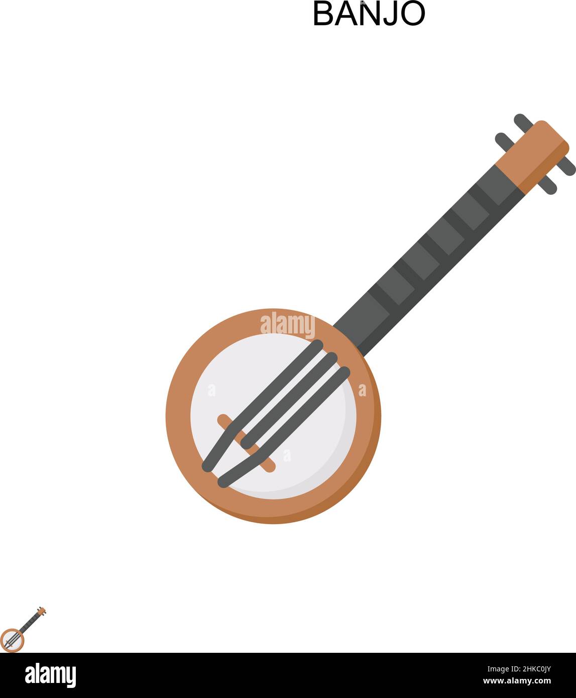Einfaches Banjo-Vektor-Symbol. Illustration Symbol Design-Vorlage für Web mobile UI-Element. Stock Vektor