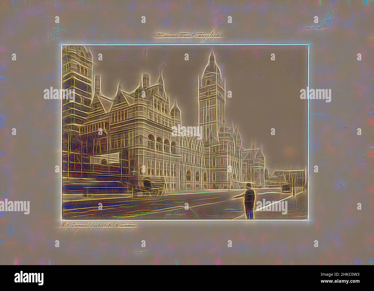 Inspiriert von View of the Imperial Institute in London, Francis Frith & Co., London, in oder nach 1887 - c. 1900, Albumendruck, Höhe 192 mm × Breite 270 mm, neu gestaltet von Artotop. Klassische Kunst neu erfunden mit einem modernen Twist. Design von warmen fröhlichen Leuchten der Helligkeit und Lichtstrahl Strahlkraft. Fotografie inspiriert von Surrealismus und Futurismus, umarmt dynamische Energie der modernen Technologie, Bewegung, Geschwindigkeit und Kultur zu revolutionieren Stockfoto