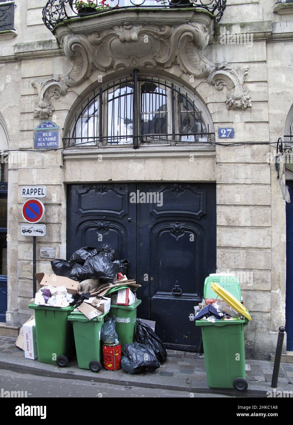 france paris greve eboueurs Amoncellement Decchets Hygiene Detritus salete Stockfoto