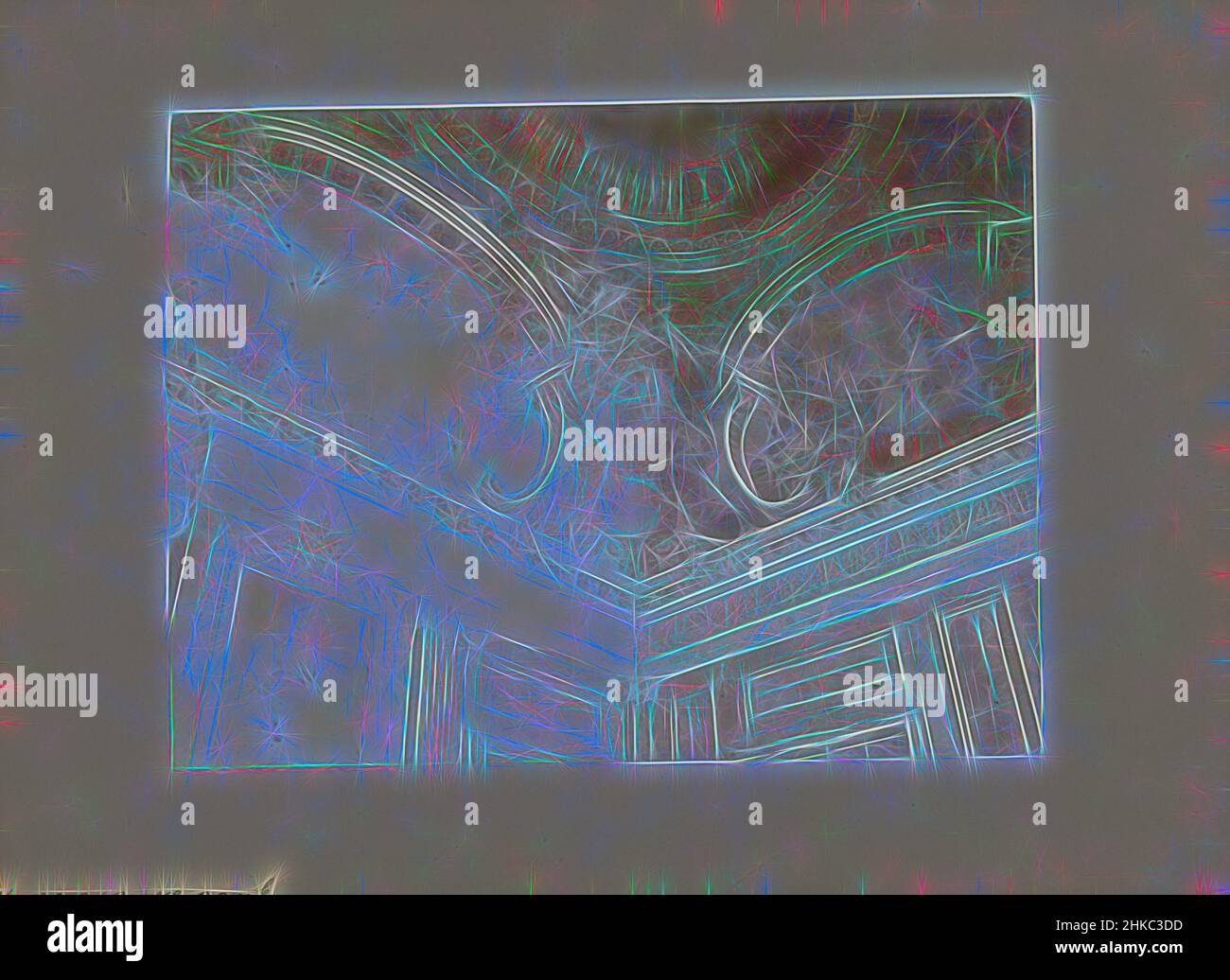 Inspiriert von einem Teil einer bemalten Kuppeldecke in einem Haus auf der Noordeinde in Den Haag, Noordeinde, Jan-1912, Höhe 166 mm × Breite 220 mm, neu gestaltet von Artotop. Klassische Kunst neu erfunden mit einem modernen Twist. Design von warmen fröhlichen Leuchten der Helligkeit und Lichtstrahl Strahlkraft. Fotografie inspiriert von Surrealismus und Futurismus, umarmt dynamische Energie der modernen Technologie, Bewegung, Geschwindigkeit und Kultur zu revolutionieren Stockfoto