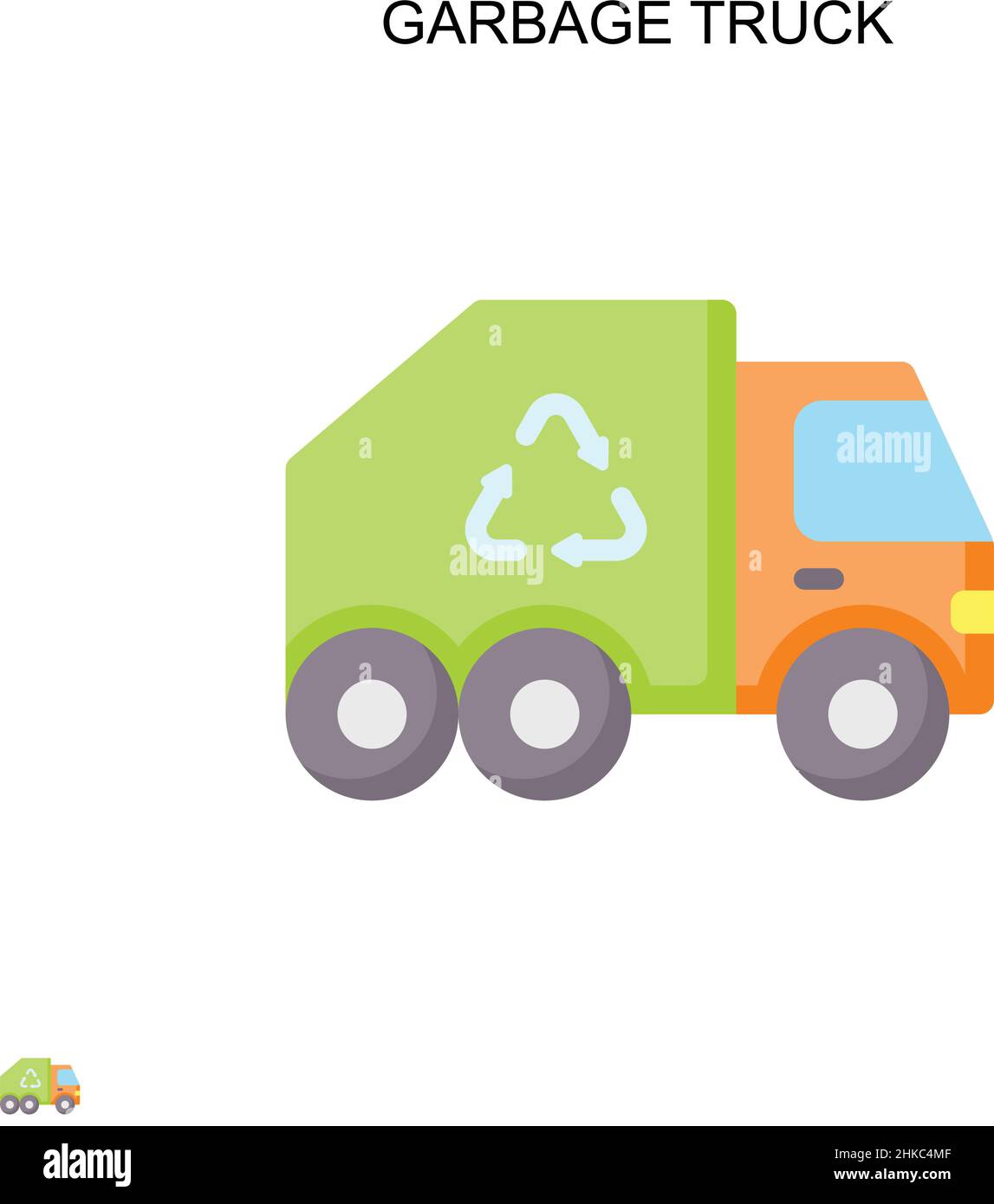 Müllwagen einfaches Vektor-Symbol. Illustration Symbol Design-Vorlage für Web mobile UI-Element. Stock Vektor