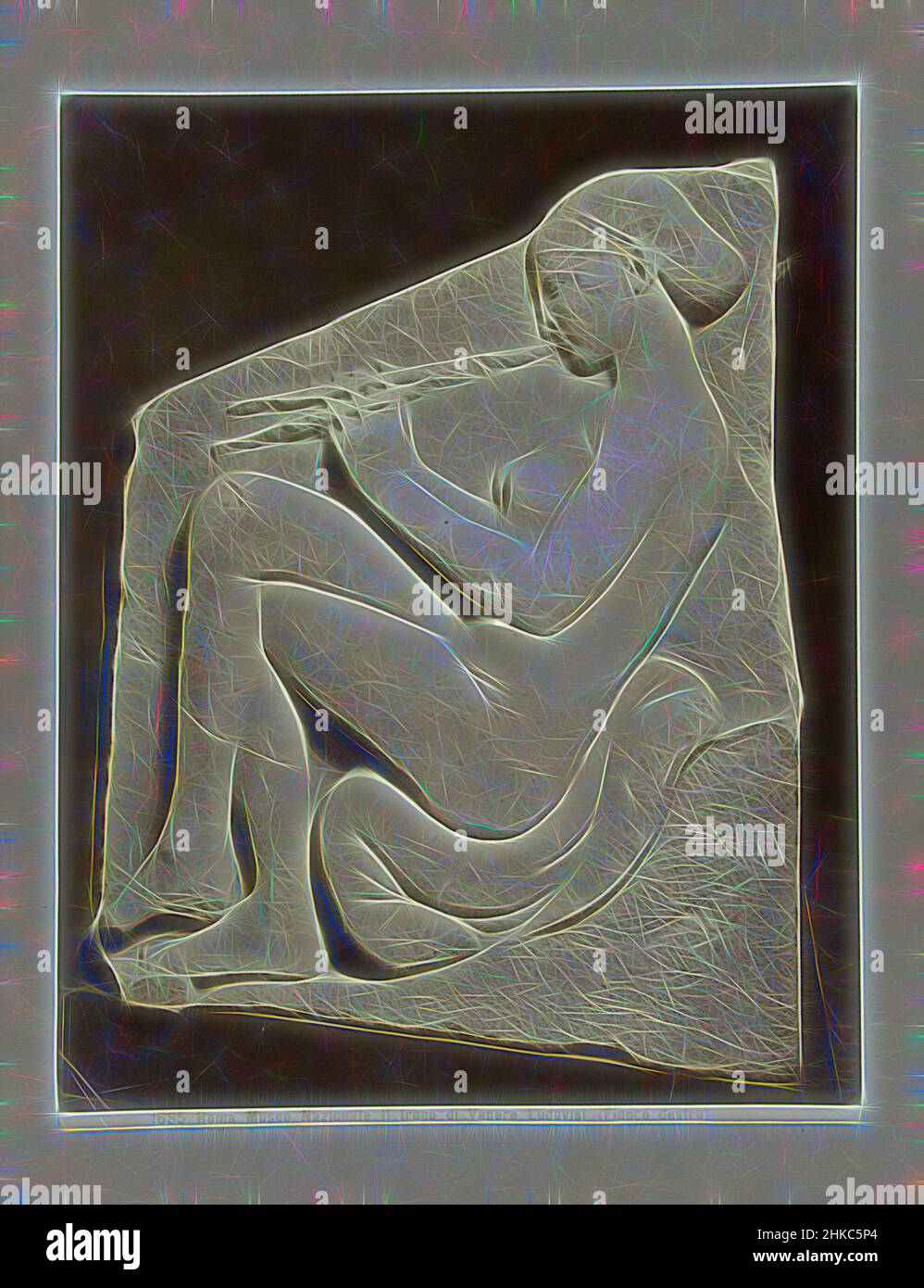 Inspiriert von der Venus, die auf dem Thron von Ludovisi1685 Roma Museo Nazionale Il trono di Venere Ludovisi (Fianco Astro) dargestellt ist, ist der Thron von Ludovisi kein Thron, sondern ein Marmorblock mit drei Seiten, auf denen Flachreliefs sind, Venus ist auf einer dieser Seiten., Rom, c. 1880 - c. 1904, Papier, Albumen, neu erfunden von Artotop. Klassische Kunst neu erfunden mit einem modernen Twist. Design von warmen fröhlichen Leuchten der Helligkeit und Lichtstrahl Strahlkraft. Fotografie inspiriert von Surrealismus und Futurismus, umarmt dynamische Energie der modernen Technologie, Bewegung, Geschwindigkeit und Kultur zu revolutionieren Stockfoto