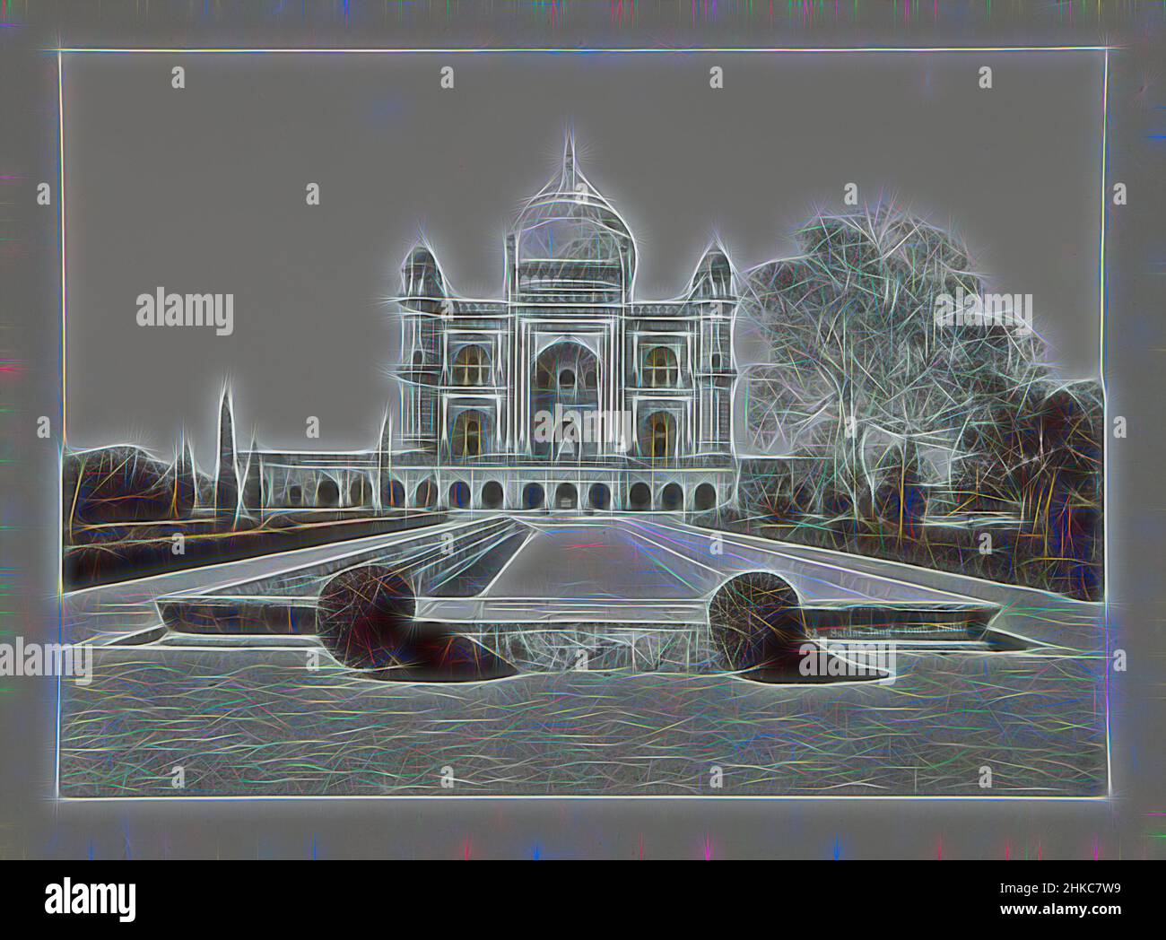 Inspiriert durch das Grab von Safdar Jang im Jahr Delhi62 Safdar Jang's Grab, Delhi., Delhi, c. 1895 - c. 1915, Papier, Höhe 210 mm × Breite 293 mmhöhe 244 mm × Breite 329 mm, neu erfunden von Artotop. Klassische Kunst neu erfunden mit einem modernen Twist. Design von warmen fröhlichen Leuchten der Helligkeit und Lichtstrahl Strahlkraft. Fotografie inspiriert von Surrealismus und Futurismus, umarmt dynamische Energie der modernen Technologie, Bewegung, Geschwindigkeit und Kultur zu revolutionieren Stockfoto