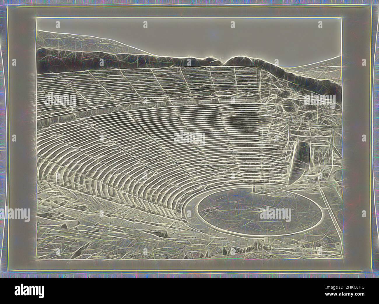 Inspiriert vom Theater bei Epidauros158 Epidauros das Theater, Árgos, c. 1895 - c. 1915, Papier, Kollotyp, Höhe 218 mm × Breite 276 mmhöhe 239 mm × Breite 328 mm, neu erfunden von Artotop. Klassische Kunst neu erfunden mit einem modernen Twist. Design von warmen fröhlichen Leuchten der Helligkeit und Lichtstrahl Strahlkraft. Fotografie inspiriert von Surrealismus und Futurismus, umarmt dynamische Energie der modernen Technologie, Bewegung, Geschwindigkeit und Kultur zu revolutionieren Stockfoto