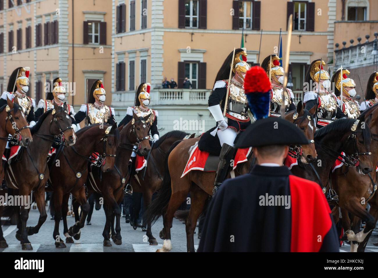 Rom, Italien 03/02/2022: Einweihungsfeier von Präsident Sergio Mattarella in Quirinale. © Andrea Sabbadini Stockfoto