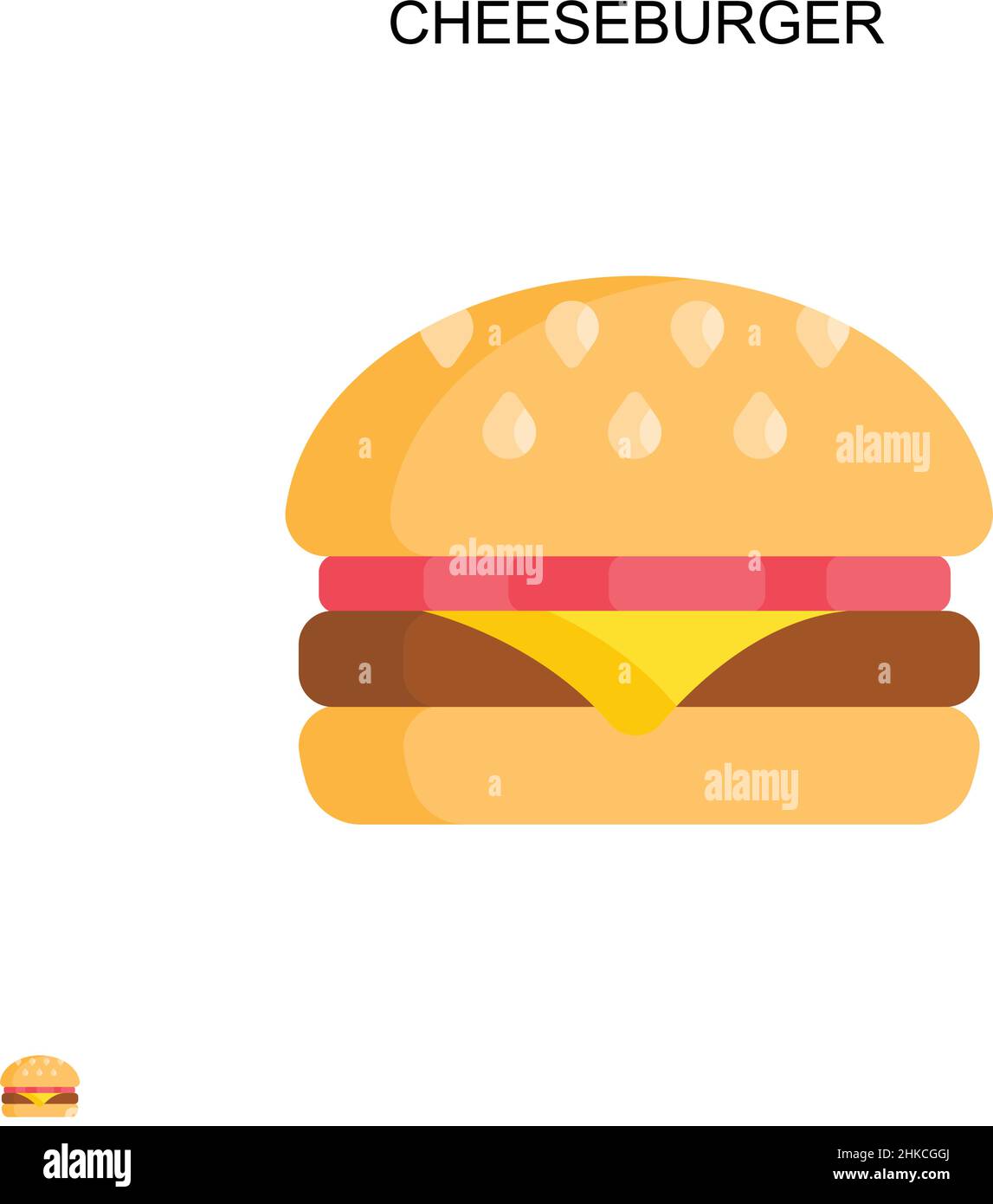 Cheeseburger einfaches Vektor-Symbol. Illustration Symbol Design-Vorlage für Web mobile UI-Element. Stock Vektor