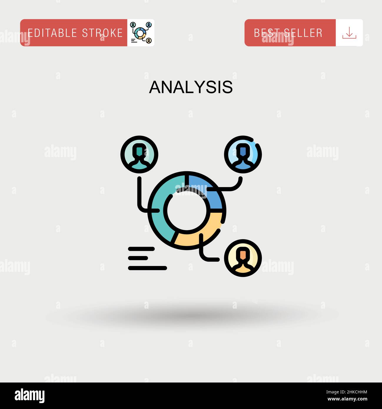 Einfaches Vektorsymbol für die Analyse. Stock Vektor