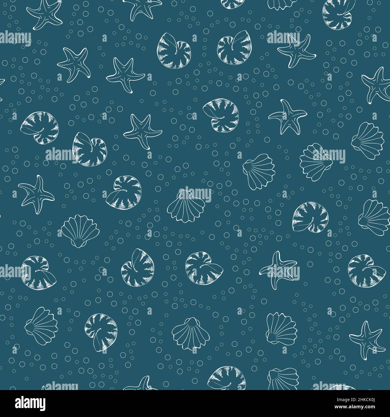 Doodle Sea Life nahtloses Muster für jeden Designzweck. Stock Vektor