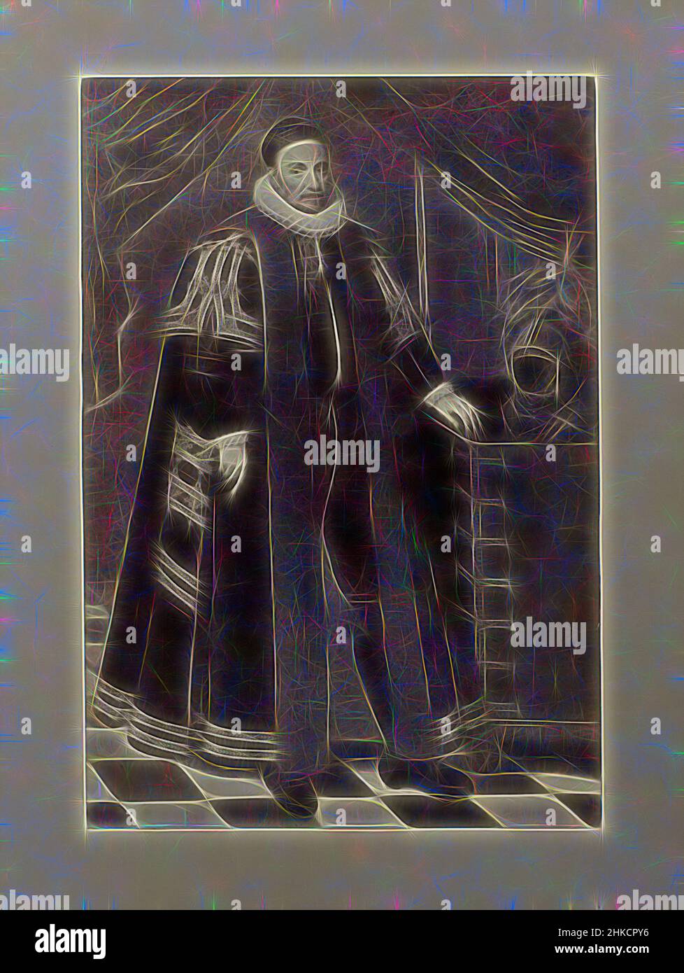 Inspiriert vom Portrait von Wilhelm I., Prinz von Orange, nach: Michiel Jansz van Mierevelt, Niederlande, 1850 - 1930, Höhe 284 mm × Breite 195 mm, neu gestaltet von Artotop. Klassische Kunst neu erfunden mit einem modernen Twist. Design von warmen fröhlichen Leuchten der Helligkeit und Lichtstrahl Strahlkraft. Fotografie inspiriert von Surrealismus und Futurismus, umarmt dynamische Energie der modernen Technologie, Bewegung, Geschwindigkeit und Kultur zu revolutionieren Stockfoto