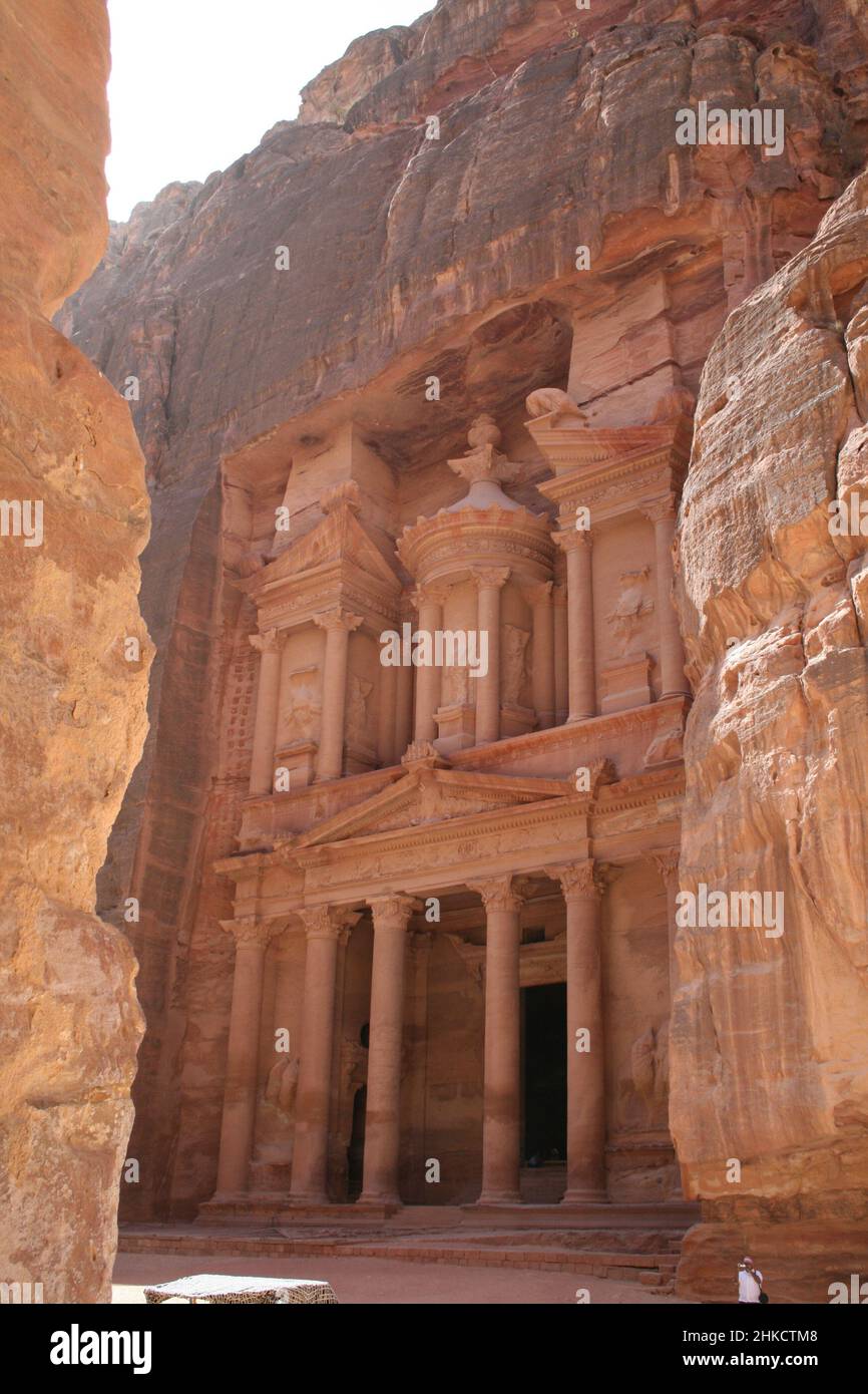 Jordan - Eingang zu Petra in einem schönen Spotlight Stockfoto