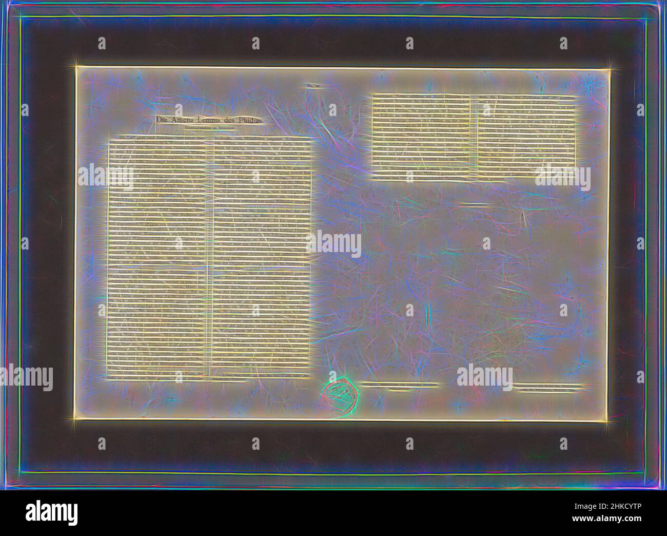 Inspiriert von zwei Ansichten der Athene Lemnia im Albertinum in Dresden, die Athene Lemnia des Phidias., Verlag für Kunst und Wissenschaft, Albertinum, Verlag: München, 1896, Papier, Kollotyp, Höhe 616 mm × Breite 456 mm, neu gestaltet von Artotop. Klassische Kunst neu erfunden mit einem modernen Twist. Design von warmen fröhlichen Leuchten der Helligkeit und Lichtstrahl Strahlkraft. Fotografie inspiriert von Surrealismus und Futurismus, umarmt dynamische Energie der modernen Technologie, Bewegung, Geschwindigkeit und Kultur zu revolutionieren Stockfoto