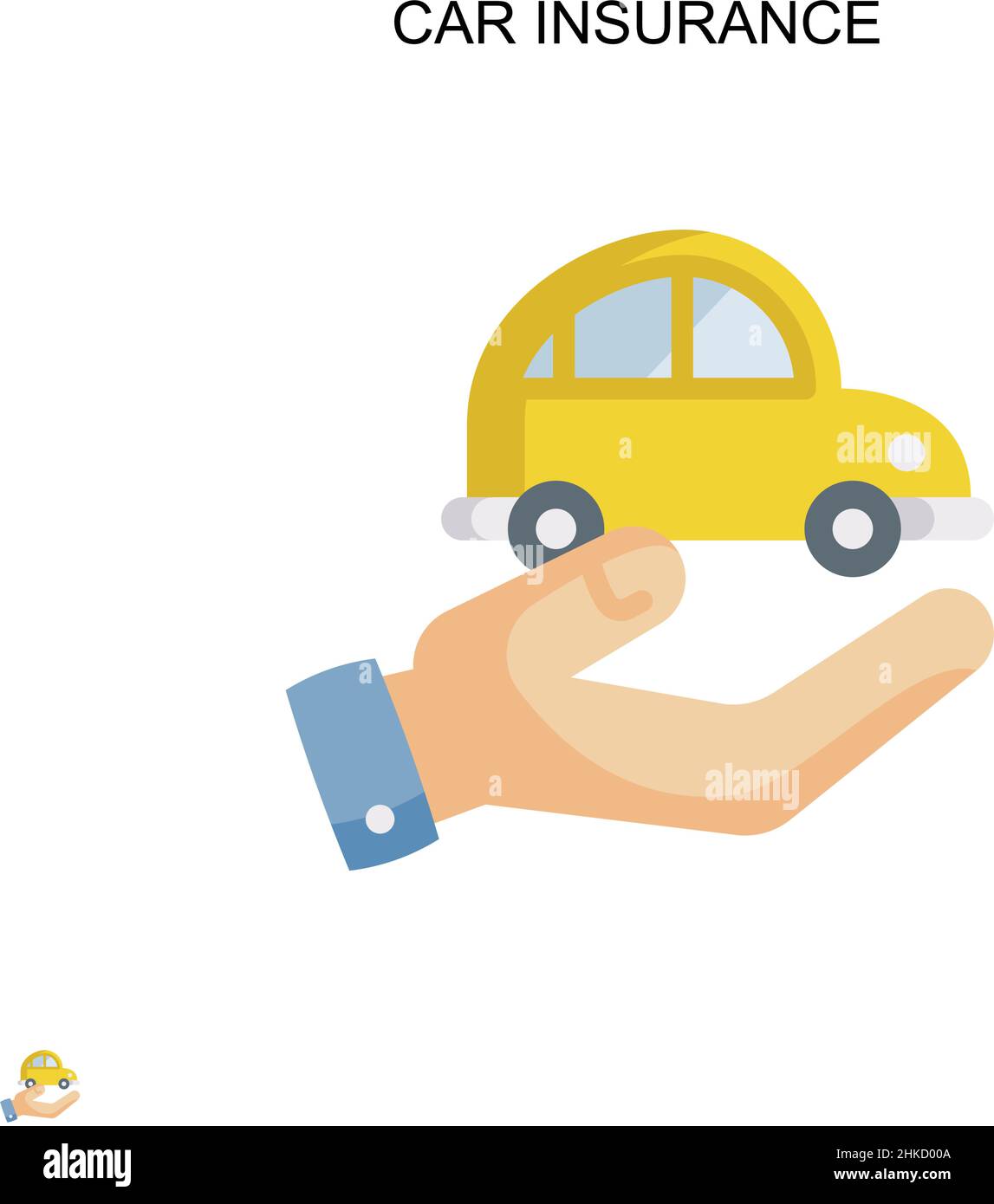 Kfz-Versicherung einfaches Vektor-Symbol. Illustration Symbol Design-Vorlage für Web mobile UI-Element. Stock Vektor