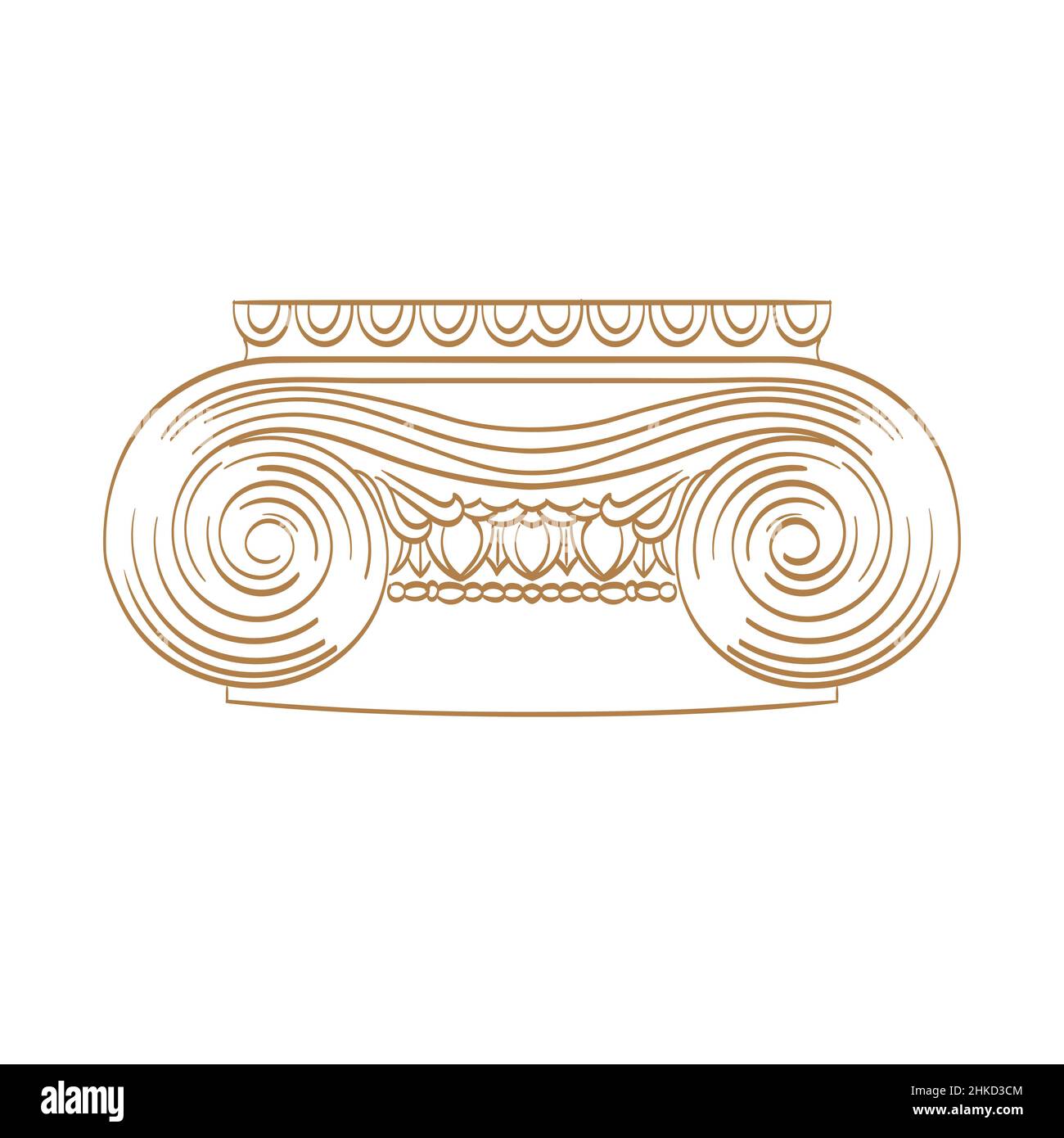 Klassisches Element der Säulenarchitektur. Von Hand gezeichnete Säulenform Stock Vektor