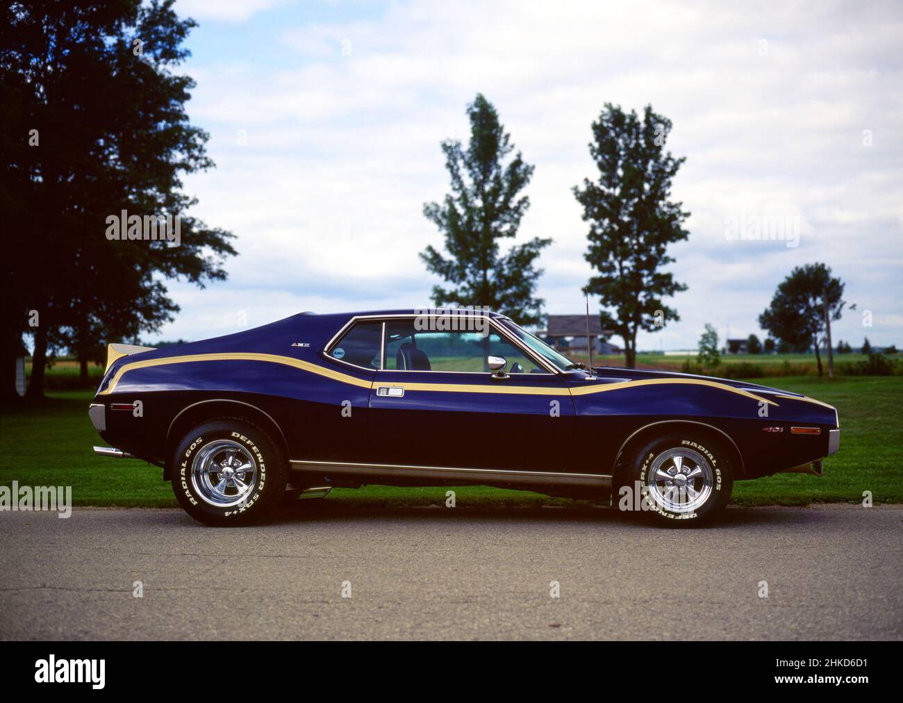 1973 AMC Javelin AMX. Auf der Straße. Stockfoto