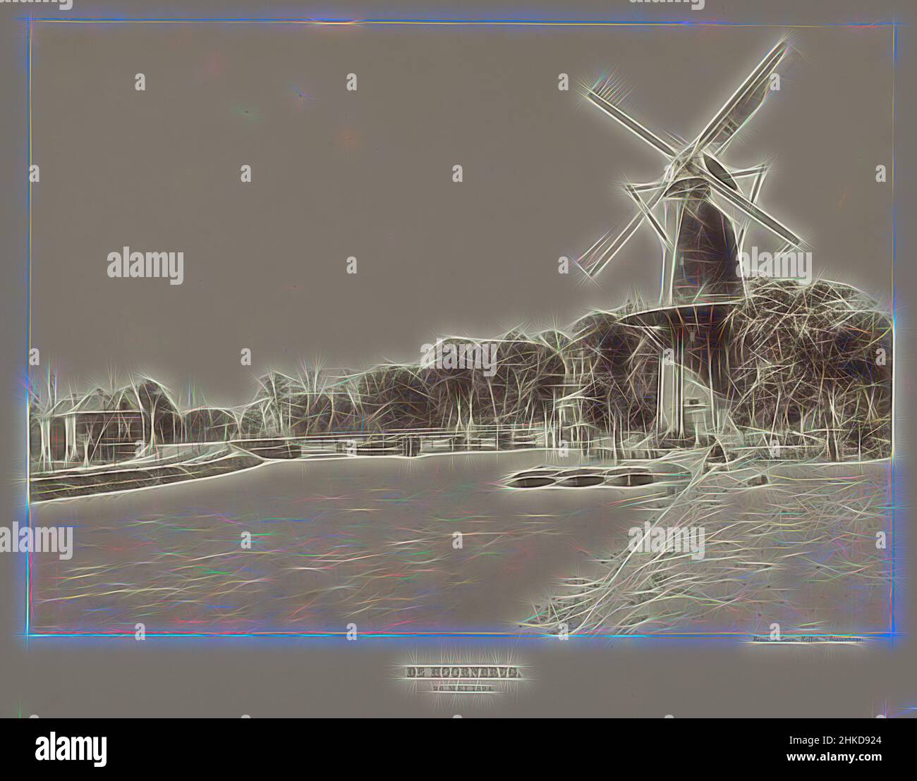 Inspiriert von Windmühle in der Nähe des Hoornbrug in Rijswijk, Henri de Louw, Den Haag, 26-Mai-1894, Albumendruck, Höhe 378 mm × Breite 531 mm, neu gestaltet von Artotop. Klassische Kunst neu erfunden mit einem modernen Twist. Design von warmen fröhlichen Leuchten der Helligkeit und Lichtstrahl Strahlkraft. Fotografie inspiriert von Surrealismus und Futurismus, umarmt dynamische Energie der modernen Technologie, Bewegung, Geschwindigkeit und Kultur zu revolutionieren Stockfoto