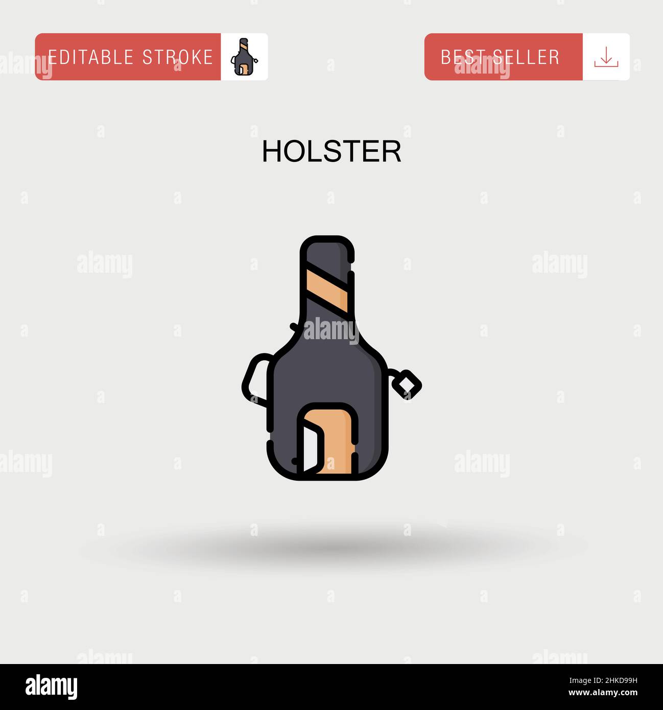 Einfaches Vektorsymbol für Holster. Stock Vektor Einfaches Vektorsymbol für Holster. Stock Vektor