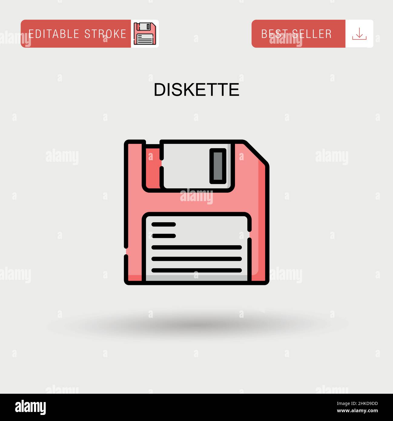 Einfaches Vektorsymbol der Diskette. Stock Vektor