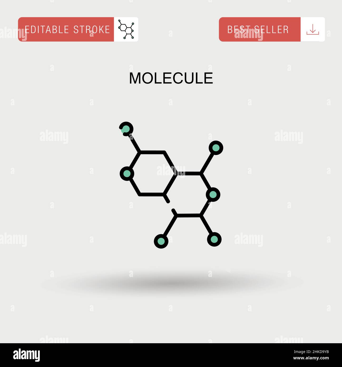 Einfaches Vektor-Symbol für Moleküle. Stock Vektor