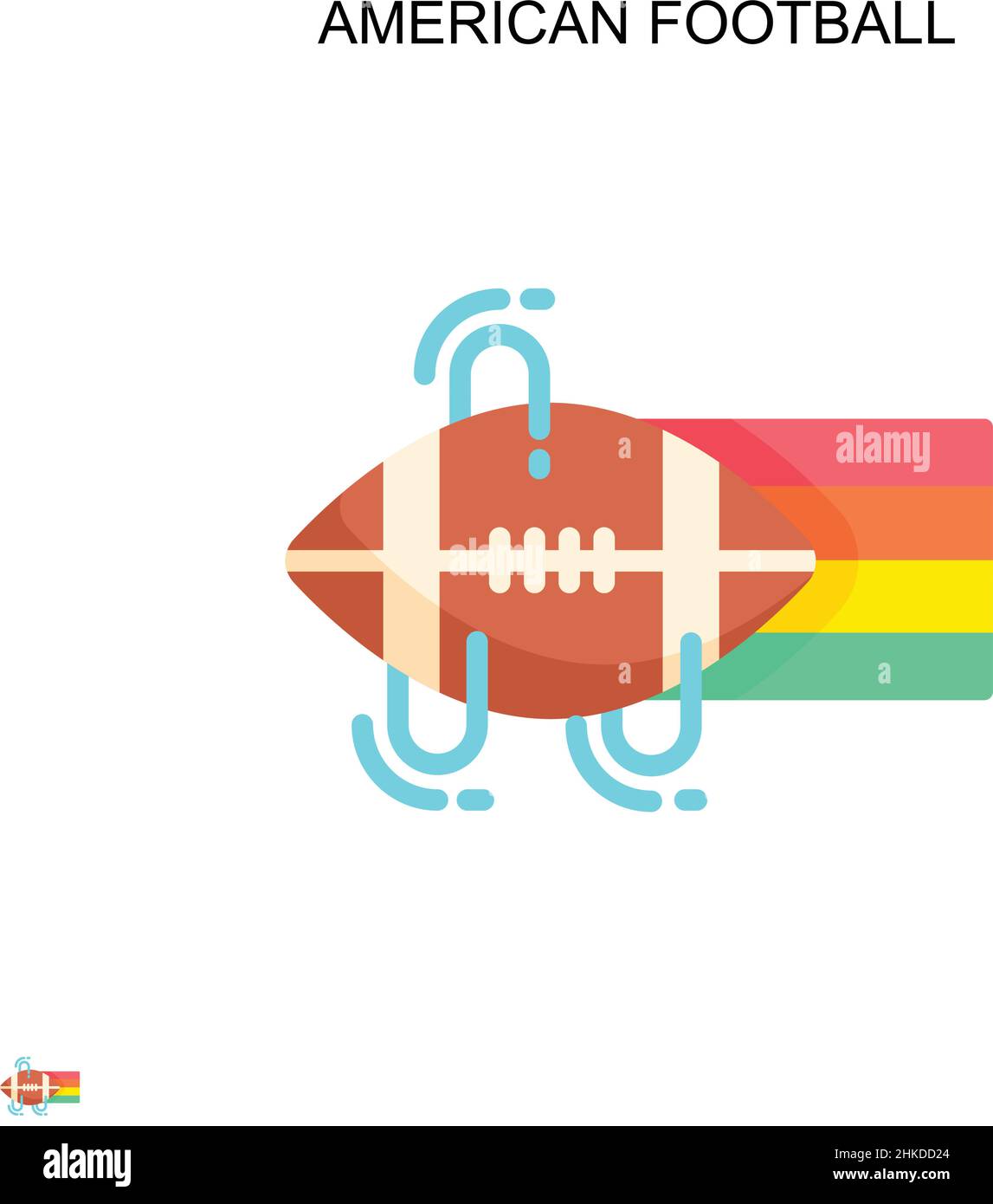 American Football einfaches Vektorsymbol. Illustration Symbol Design-Vorlage für Web mobile UI-Element. Stock Vektor