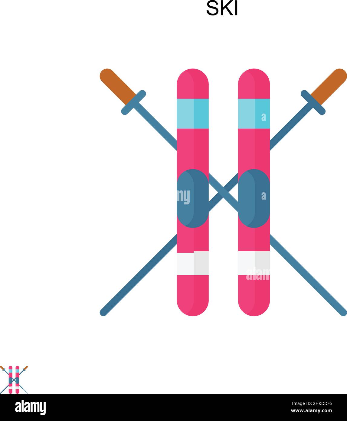 Ski Simple Vektor-Symbol. Illustration Symbol Design-Vorlage für Web mobile UI-Element. Stock Vektor