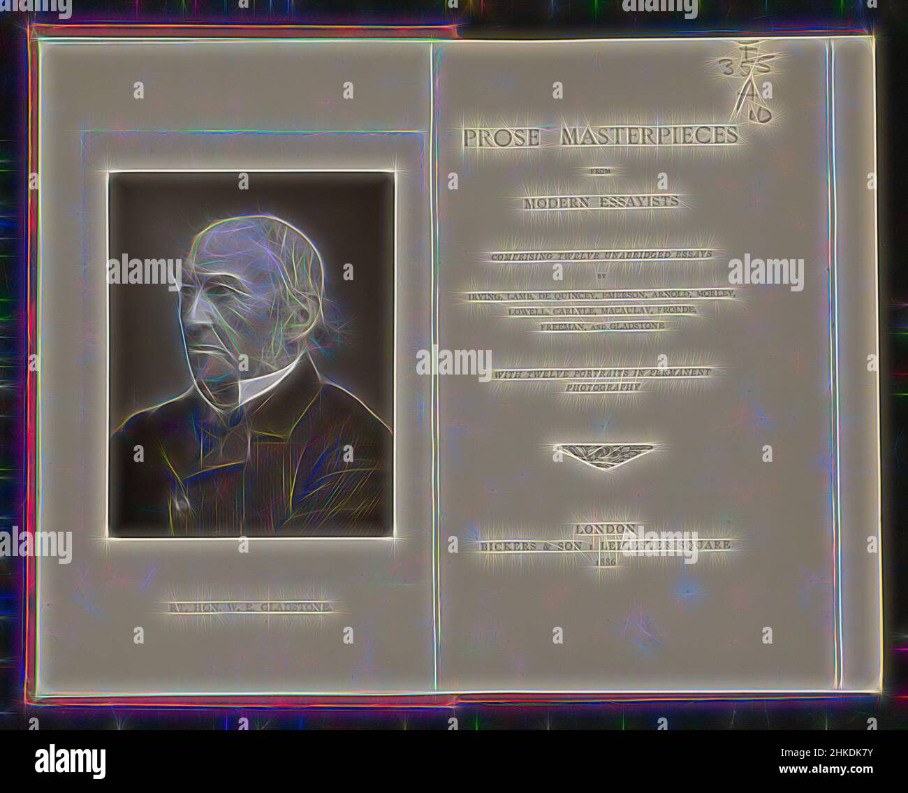 Inspiriert von RT. Hon. W. E. Gladstone, Hersteller:, c. 1876 - in oder vor 1886, Papier, Höhe 117 mm × Breite 90 mm, neu erfunden von Artotop. Klassische Kunst neu erfunden mit einem modernen Twist. Design von warmen fröhlichen Leuchten der Helligkeit und Lichtstrahl Strahlkraft. Fotografie inspiriert von Surrealismus und Futurismus, umarmt dynamische Energie der modernen Technologie, Bewegung, Geschwindigkeit und Kultur zu revolutionieren Stockfoto