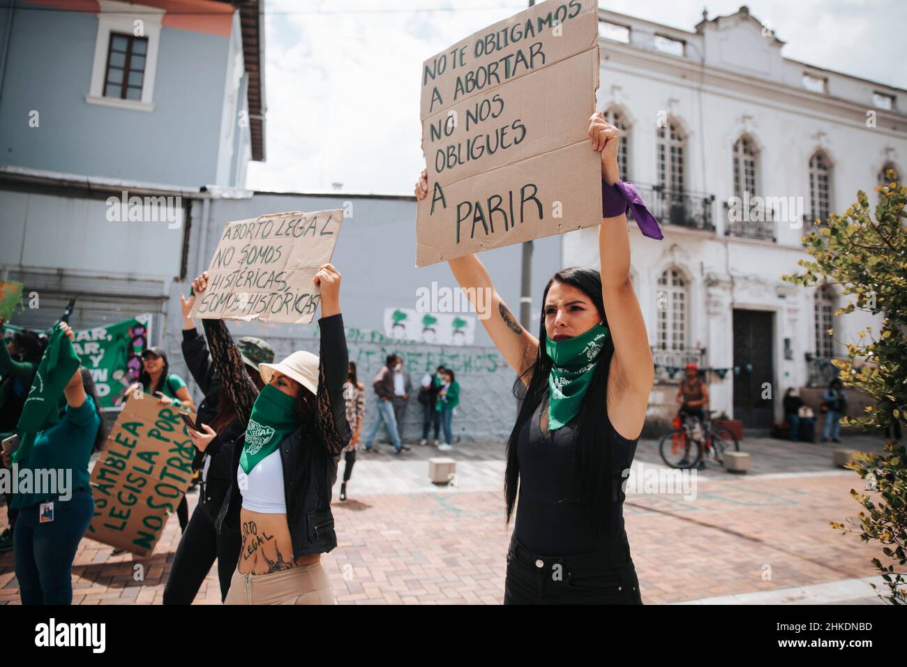 Pro Abtreibungsprotest, Ecuador Stockfoto