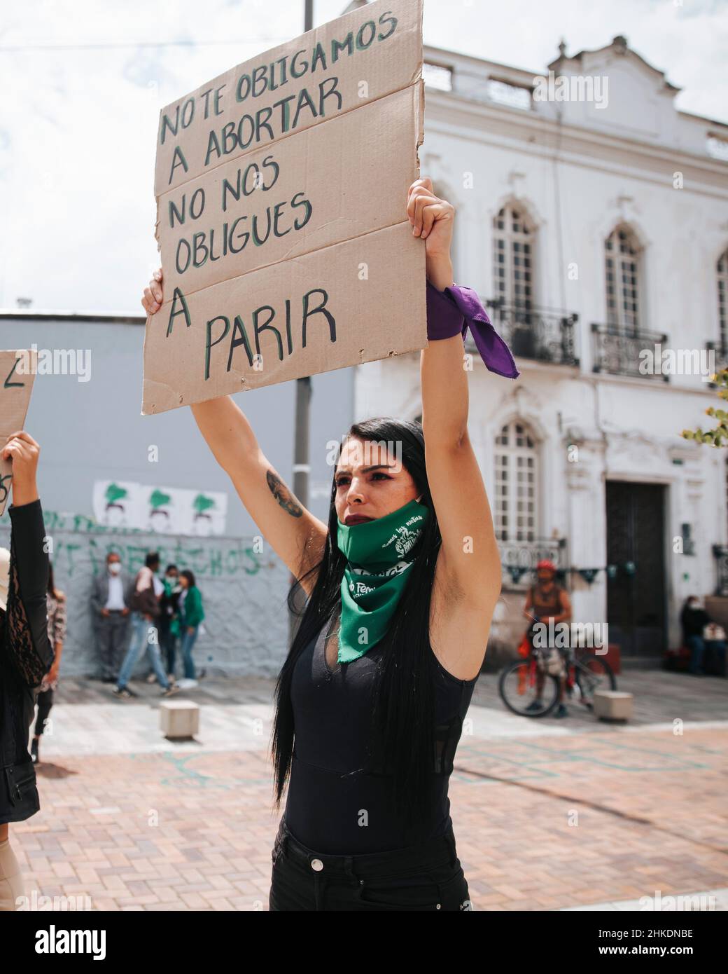 Pro Abtreibungsprotest, Ecuador Stockfoto