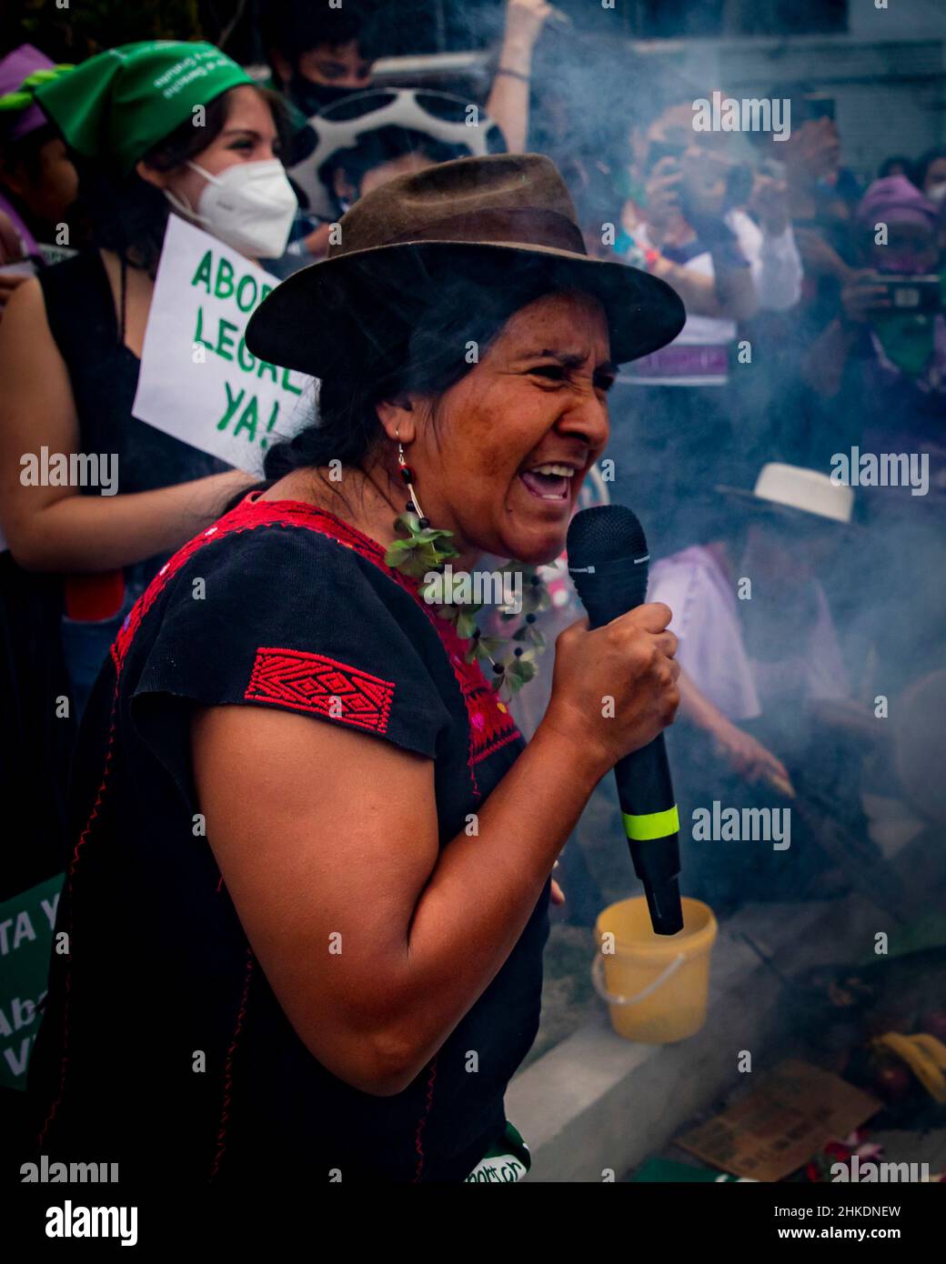 Pro Abtreibungsprotest, Ecuador Stockfoto