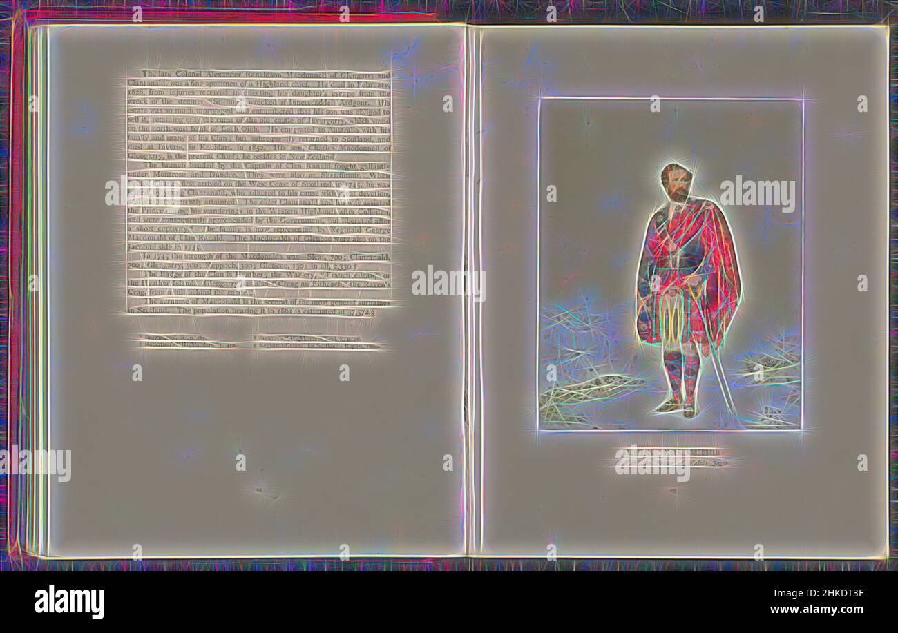 Inspiriert von einem Porträt von Archibald Fraser Macdonald, dem Jäger von vermutlich Albert Edward, Archibald Fraser Macdonald, S.R.H. Jäger des Prinzen von Wales, Day & Son Vincent Brooks, intermediärer Zeichner: Kenneth Macleay, c. 1860 - in oder vor 1870, Albumendruck, Höhe 128 mm × Breite 101, neu erfunden von Artotop. Klassische Kunst neu erfunden mit einem modernen Twist. Design von warmen fröhlichen Leuchten der Helligkeit und Lichtstrahl Strahlkraft. Fotografie inspiriert von Surrealismus und Futurismus, umarmt dynamische Energie der modernen Technologie, Bewegung, Geschwindigkeit und Kultur zu revolutionieren Stockfoto
