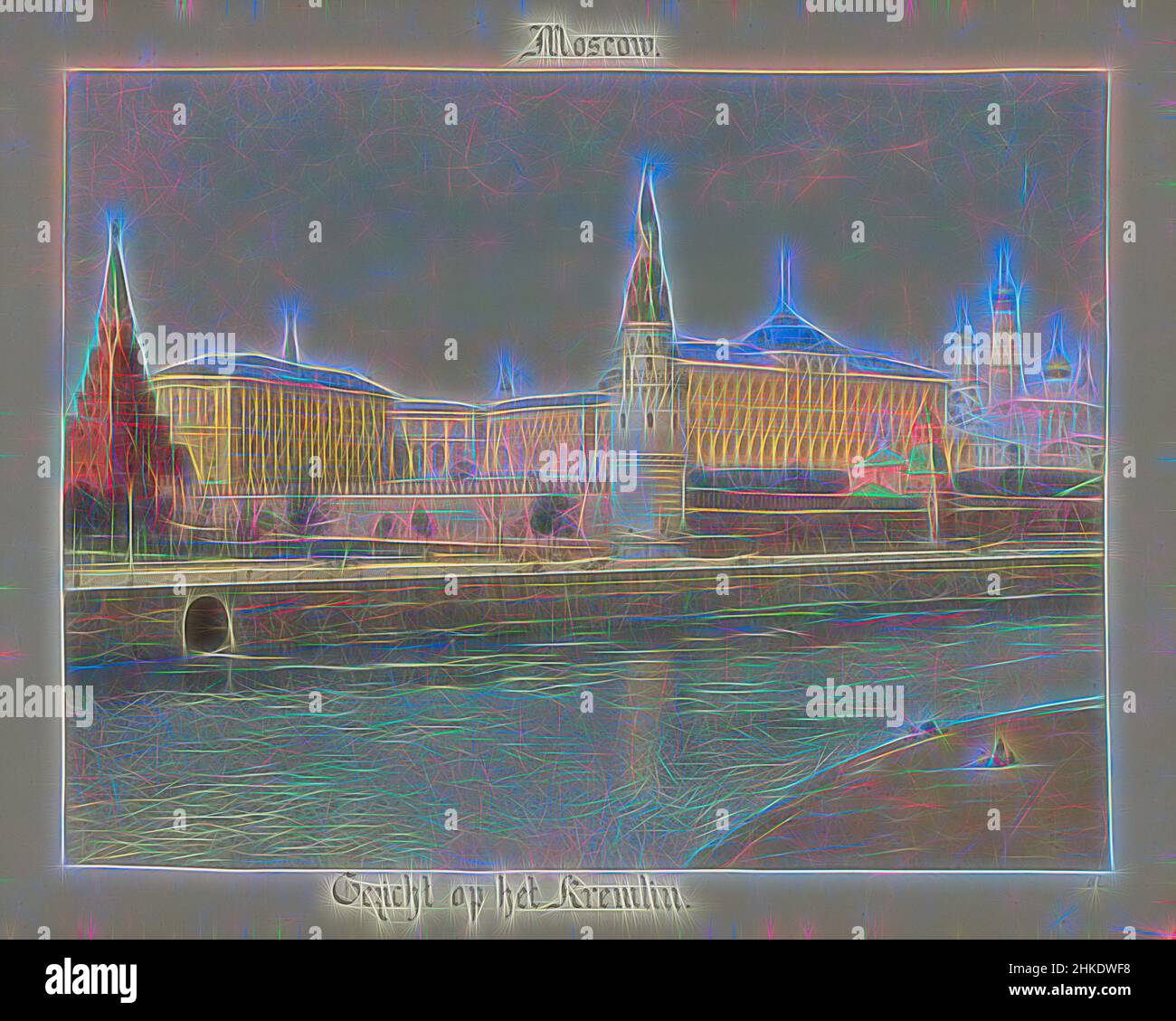 Inspiriert von Blick auf den Kreml und den Moskwa-Fluss, Moskau, Blick auf den Kreml., Ein farbiges Foto des Kremls von der anderen Seite der Brücke über die Moskwa., Henry Pauw van Wieldrecht, 1898, Papier, Albumendruck, Höhe 220 mm × Breite 275 mmhöhe 259 mm × Breite 365 mm, neu erfunden von Artotop. Klassische Kunst neu erfunden mit einem modernen Twist. Design von warmen fröhlichen Leuchten der Helligkeit und Lichtstrahl Strahlkraft. Fotografie inspiriert von Surrealismus und Futurismus, umarmt dynamische Energie der modernen Technologie, Bewegung, Geschwindigkeit und Kultur zu revolutionieren Stockfoto