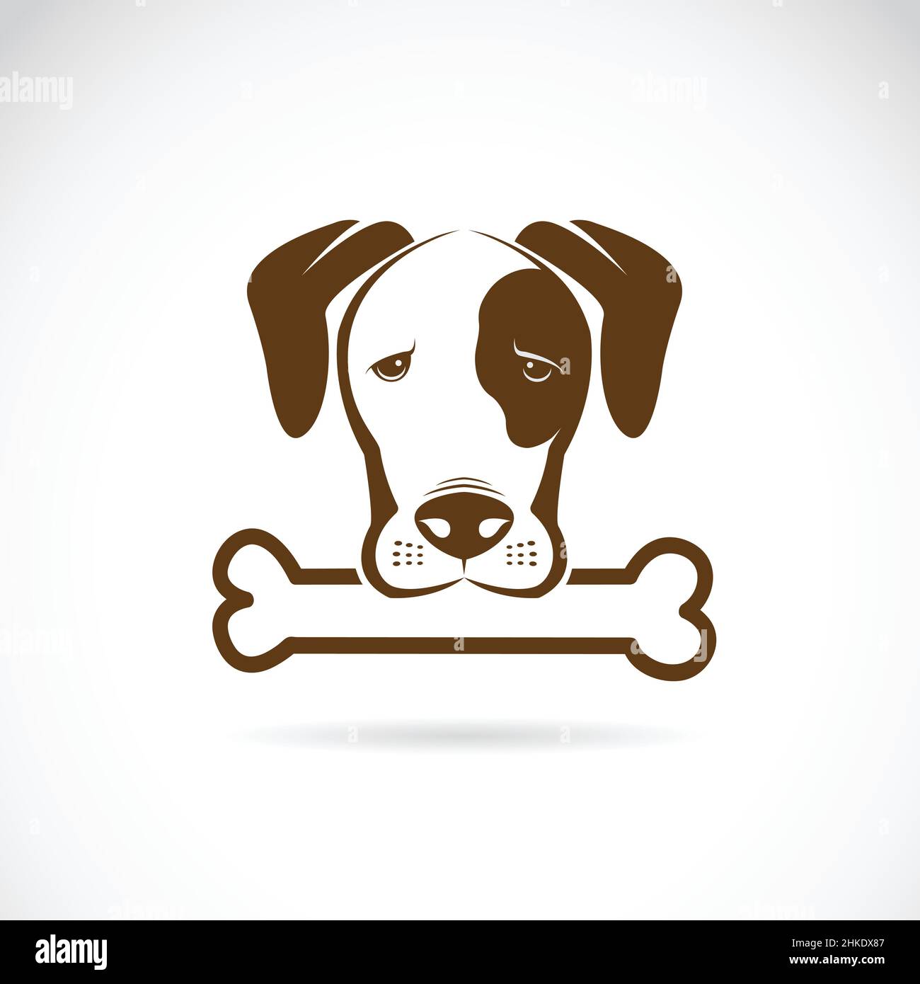 Vektor von einem Hund und Knochen auf einem weißen Hintergrund. Leicht editierbare Vektorgrafik mit Ebenen. Haustier. Stock Vektor