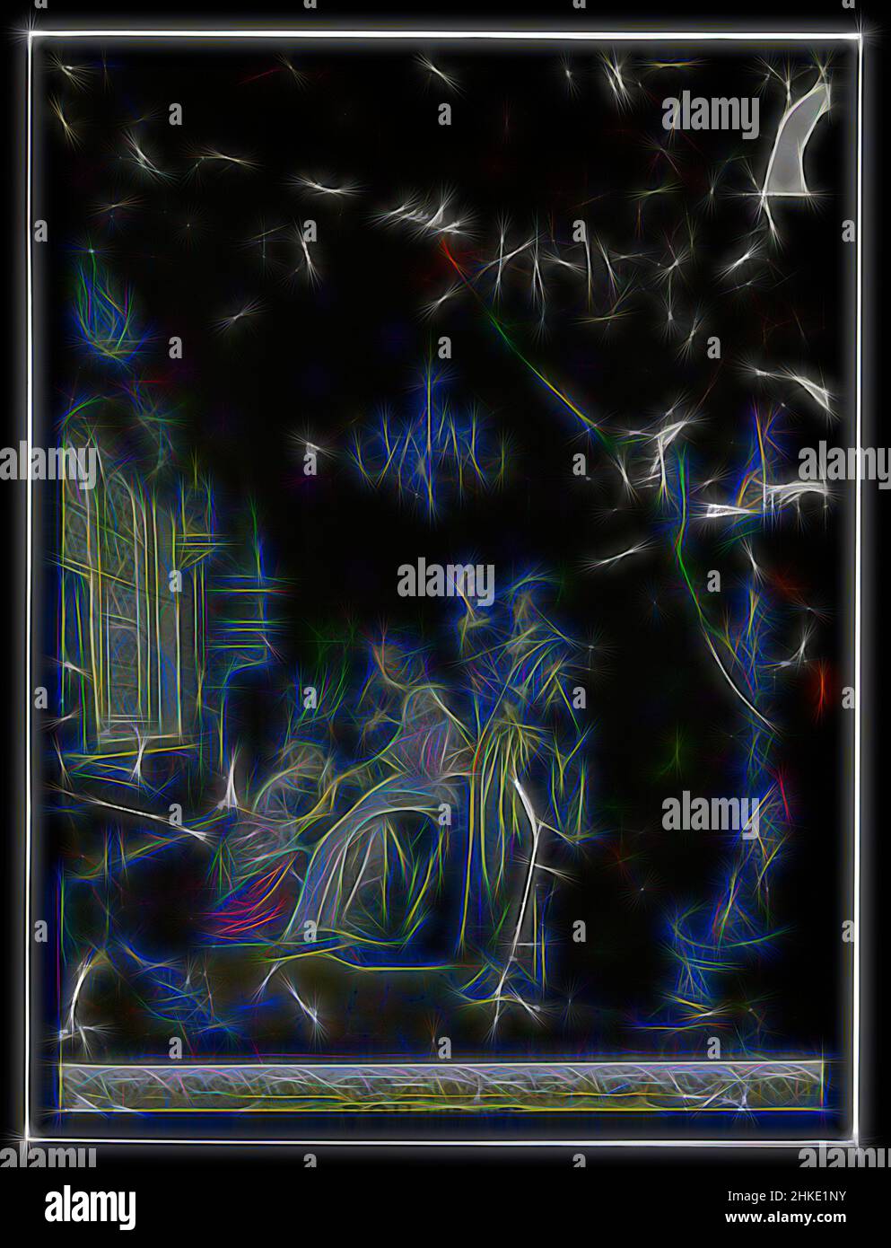 Inspiriert von der Reproduktion von Gerard Dou, der wässrigen Frau, Louvre, nach: Gerard Dou, 1907 - 1935, Glas, Dia, Höhe 180 mm × Breite 240 mm, neu gestaltet von Artotop. Klassische Kunst neu erfunden mit einem modernen Twist. Design von warmen fröhlichen Leuchten der Helligkeit und Lichtstrahl Strahlkraft. Fotografie inspiriert von Surrealismus und Futurismus, umarmt dynamische Energie der modernen Technologie, Bewegung, Geschwindigkeit und Kultur zu revolutionieren Stockfoto