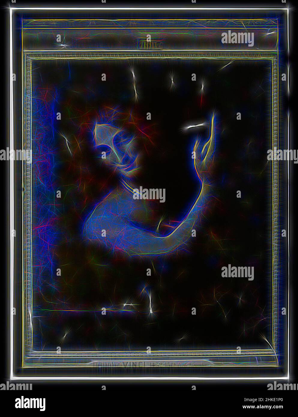 Inspiriert von der Reproduktion von Leonardo da Vinci, Johannes dem Täufer, Louvre, nach: Leonardo da Vinci, 1907 - 1935, Glas, Dia, Höhe 180 mm × Breite 240 mm, neu gestaltet von Artotop. Klassische Kunst neu erfunden mit einem modernen Twist. Design von warmen fröhlichen Leuchten der Helligkeit und Lichtstrahl Strahlkraft. Fotografie inspiriert von Surrealismus und Futurismus, umarmt dynamische Energie der modernen Technologie, Bewegung, Geschwindigkeit und Kultur zu revolutionieren Stockfoto