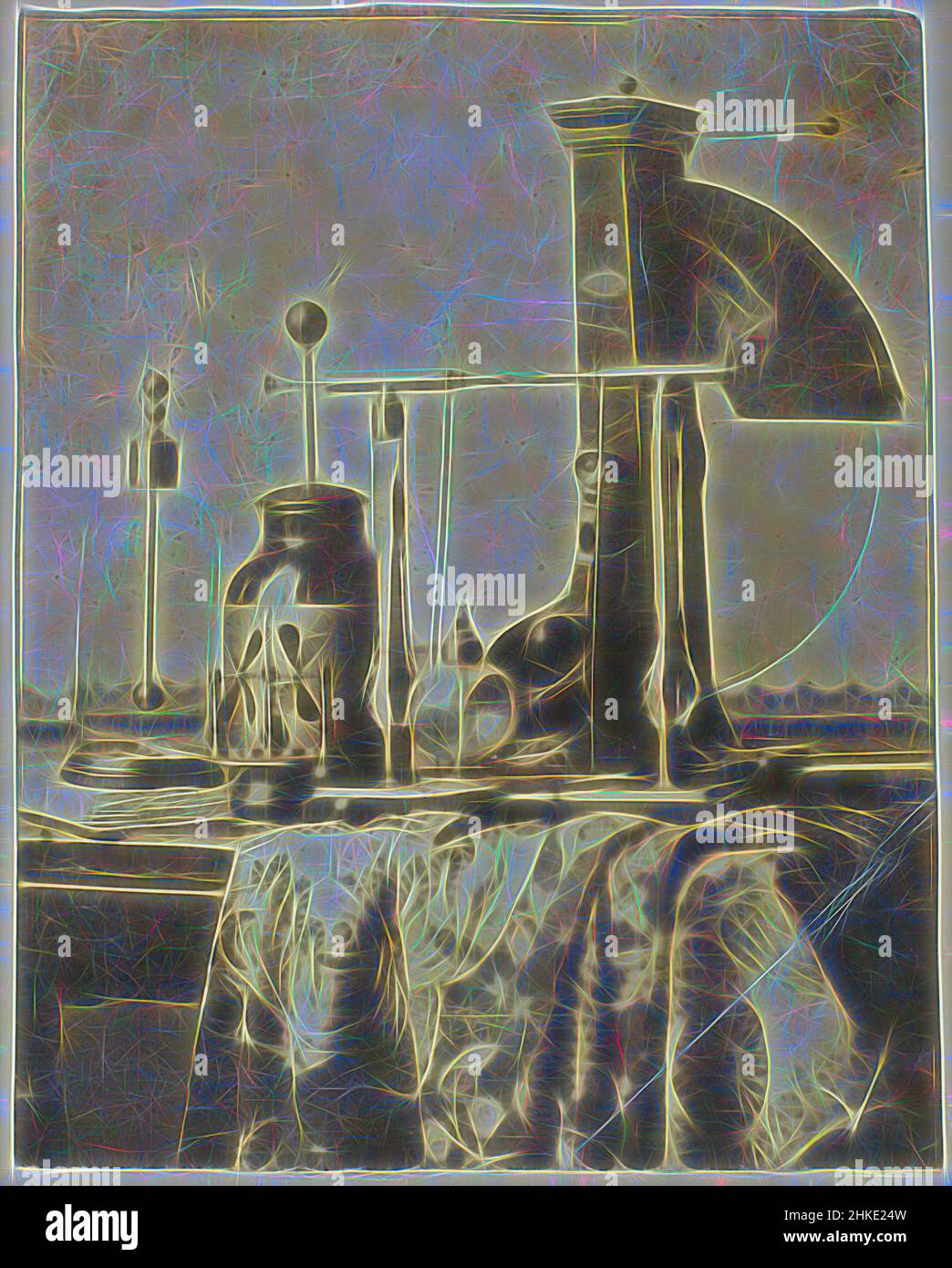 Inspiriert vom Stillleben mit wissenschaftlichen (Physik) Instrumenten, Eduard Isaac Asser, Amsterdam, c. 1852, Papier, gesalzener Papierdruck, Höhe 113 mm × Breite 91 mm, neu gestaltet von Artotop. Klassische Kunst neu erfunden mit einem modernen Twist. Design von warmen fröhlichen Leuchten der Helligkeit und Lichtstrahl Strahlkraft. Fotografie inspiriert von Surrealismus und Futurismus, umarmt dynamische Energie der modernen Technologie, Bewegung, Geschwindigkeit und Kultur zu revolutionieren Stockfoto