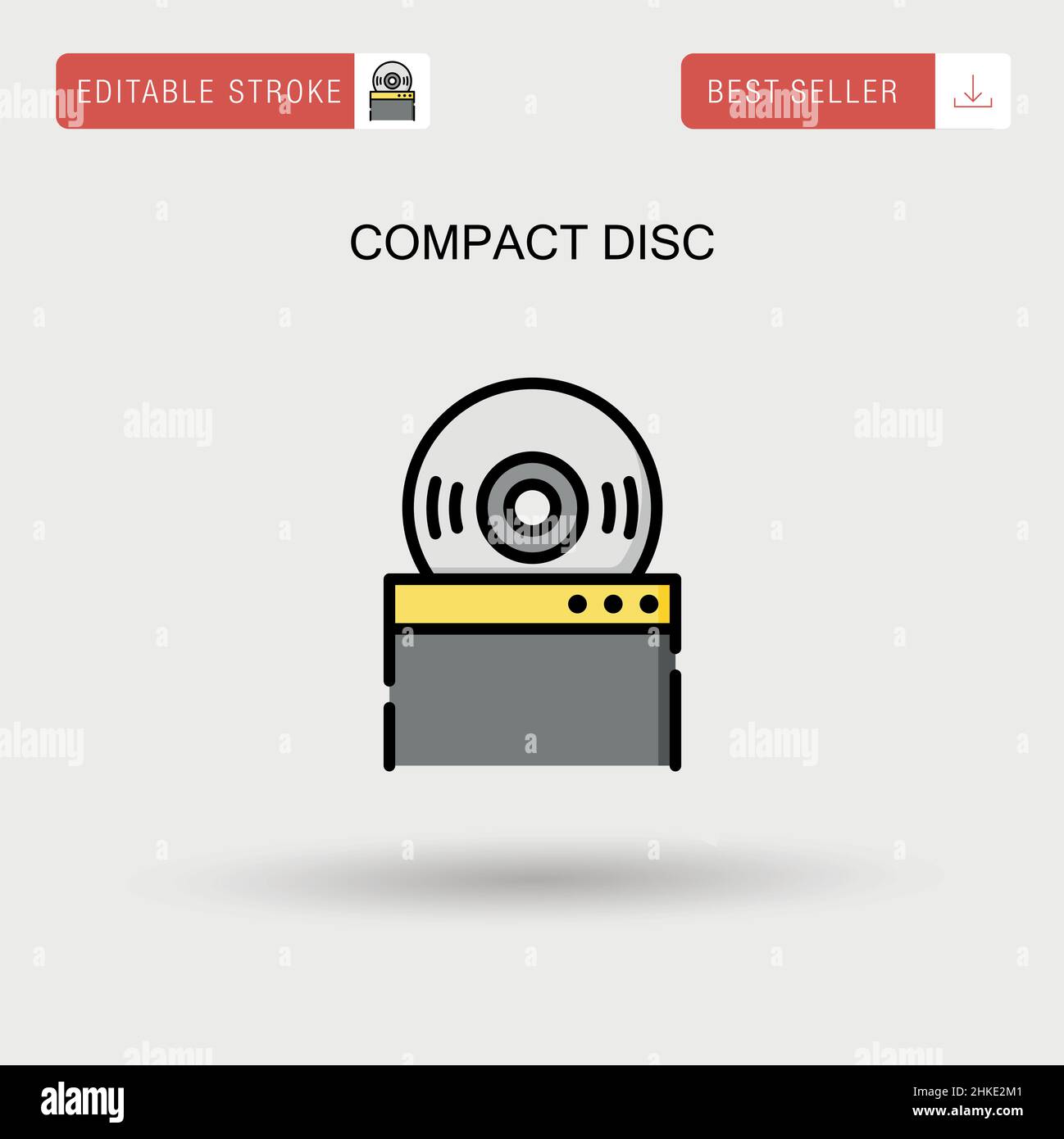 Einfaches Vektorsymbol für Compact Disc. Stock Vektor