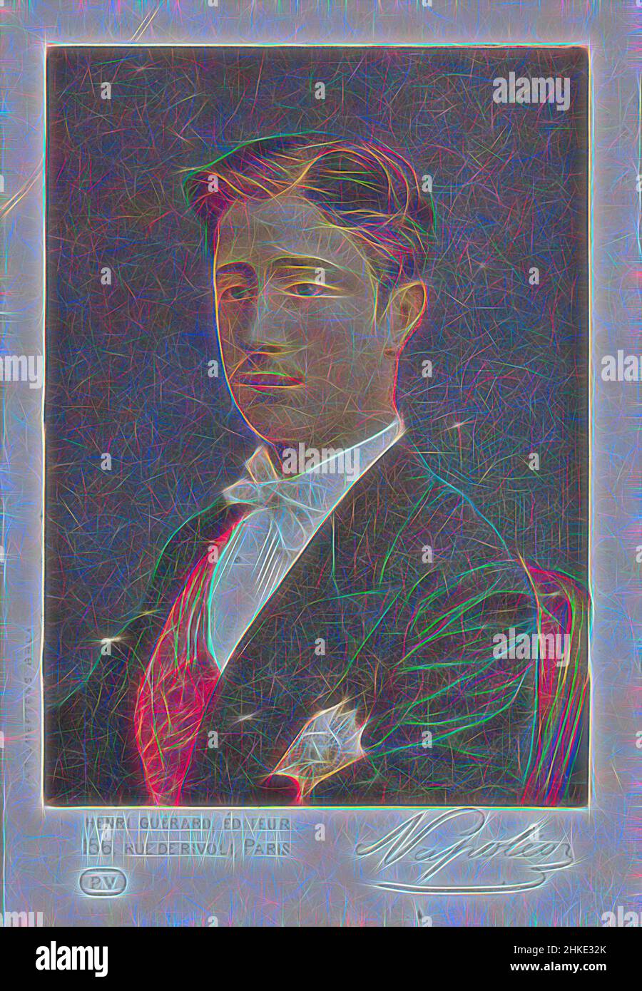 Inspiriert von dem Porträt Napoleons Eugène Bonaparte, Kronprinz von Frankreich, Teil des Fotoalbummit 123 Kartons von Mitgliedern europäischer Königshäuser, Politikern und berühmten Persönlichkeiten., Druckerei:, Drucker: L. Mertens, Drucker: Brüssel, Verlag: Paris, 1865 - 1880, Papier, Höhe 88 mm, neu gestaltet von Artotop. Klassische Kunst neu erfunden mit einem modernen Twist. Design von warmen fröhlichen Leuchten der Helligkeit und Lichtstrahl Strahlkraft. Fotografie inspiriert von Surrealismus und Futurismus, umarmt dynamische Energie der modernen Technologie, Bewegung, Geschwindigkeit und Kultur zu revolutionieren Stockfoto