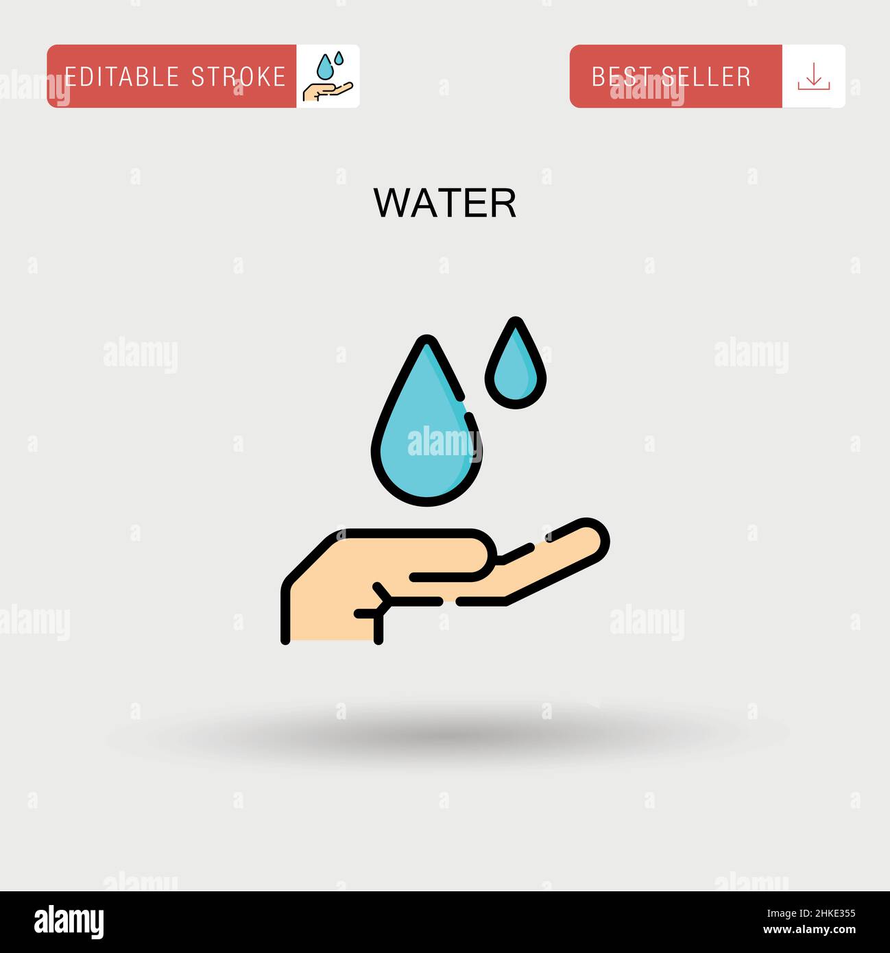 Einfaches Vektorsymbol für Wasser. Stock Vektor