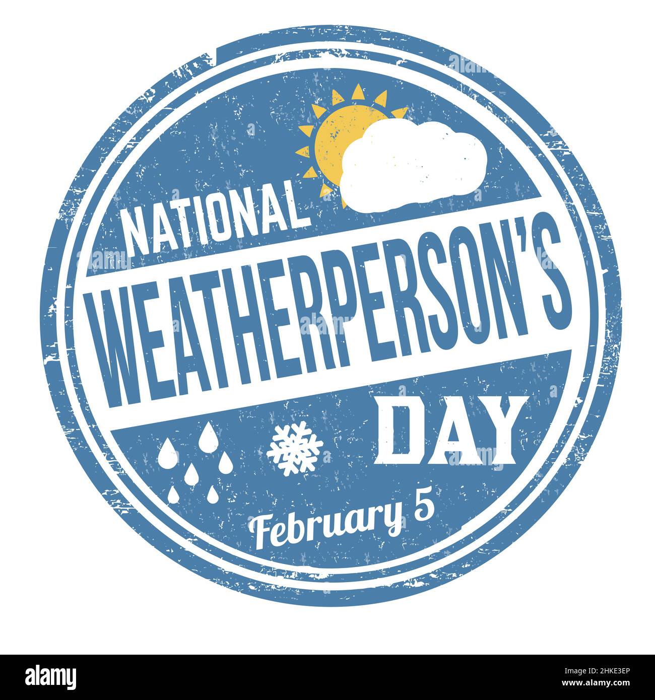 National WeatherPerson's Day Grunge Gummistempel auf weißem Hintergrund, Vektor-Illustration Stock Vektor