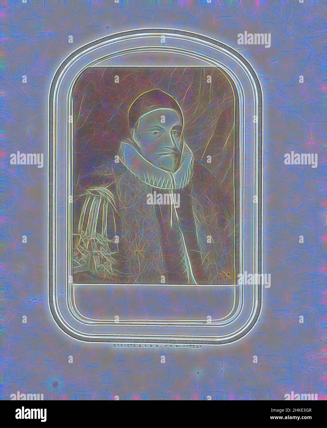 Inspiriert durch Fotoreproduktion von (vermutlich) einem Druck von William I., Prinz von Oranien, Teil des Fotoalbums mit 29 Fotografien von niederländischen Monarchen., Andries Jager, c. 1860 - c. 1880, Papier, Albumendruck, Höhe 69 mm × Breite 54 mmhöhe 106 mm × Breite 63 mm, neu gestaltet von Artotop. Klassische Kunst neu erfunden mit einem modernen Twist. Design von warmen fröhlichen Leuchten der Helligkeit und Lichtstrahl Strahlkraft. Fotografie inspiriert von Surrealismus und Futurismus, umarmt dynamische Energie der modernen Technologie, Bewegung, Geschwindigkeit und Kultur zu revolutionieren Stockfoto