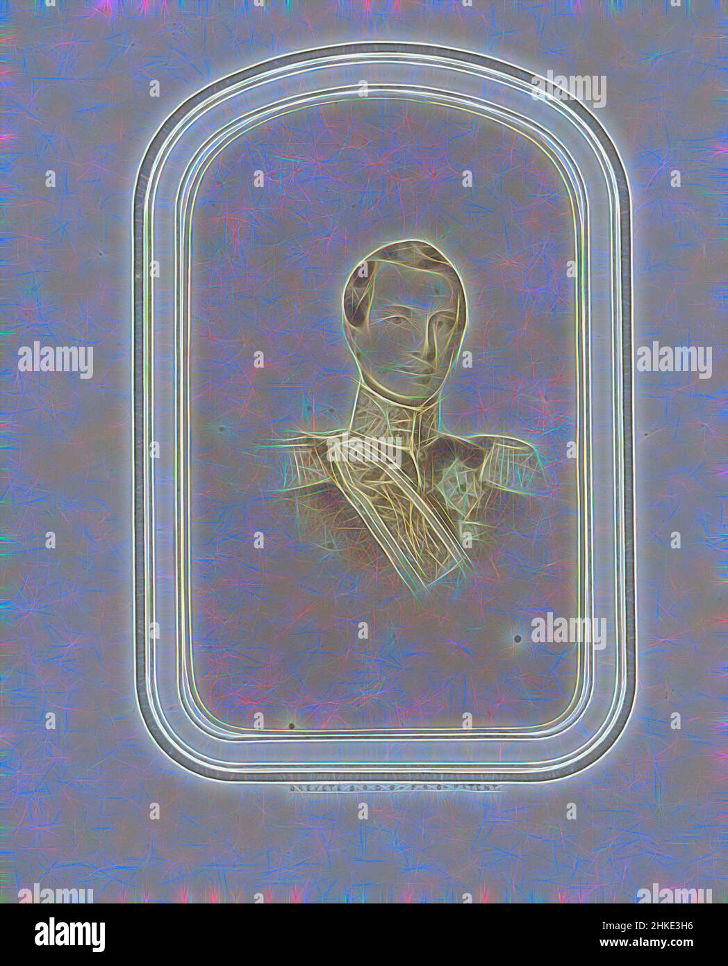 Inspiriert durch Fotoreproduktion (vermutlich) eines Drucks von Prinz Alexander I., Sohn Wilhelms II., Teil des Fotoalbums mit 29 Fotografien der niederländischen Könige., Willem Matla, 1863 - 1869, Papier, Albumdruck, Höhe 96 mm × Breite 61 mmhöhe 96 mm × Breite 61 mm, neu erfunden von Artotop. Klassische Kunst neu erfunden mit einem modernen Twist. Design von warmen fröhlichen Leuchten der Helligkeit und Lichtstrahl Strahlkraft. Fotografie inspiriert von Surrealismus und Futurismus, umarmt dynamische Energie der modernen Technologie, Bewegung, Geschwindigkeit und Kultur zu revolutionieren Stockfoto