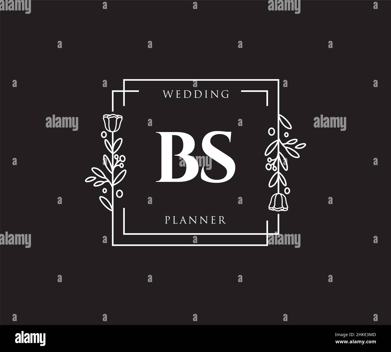 BS feminines Logo. Verwendbar für Natur, Salon, Spa, Kosmetik und Beauty Logos. Flaches Vektor-Logo-Design-Template-Element. Stock Vektor