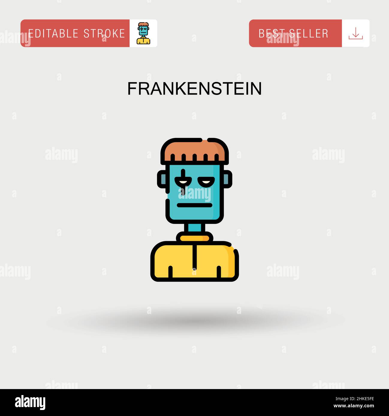 Frankenstein einfaches Vektor-Symbol. Stock Vektor