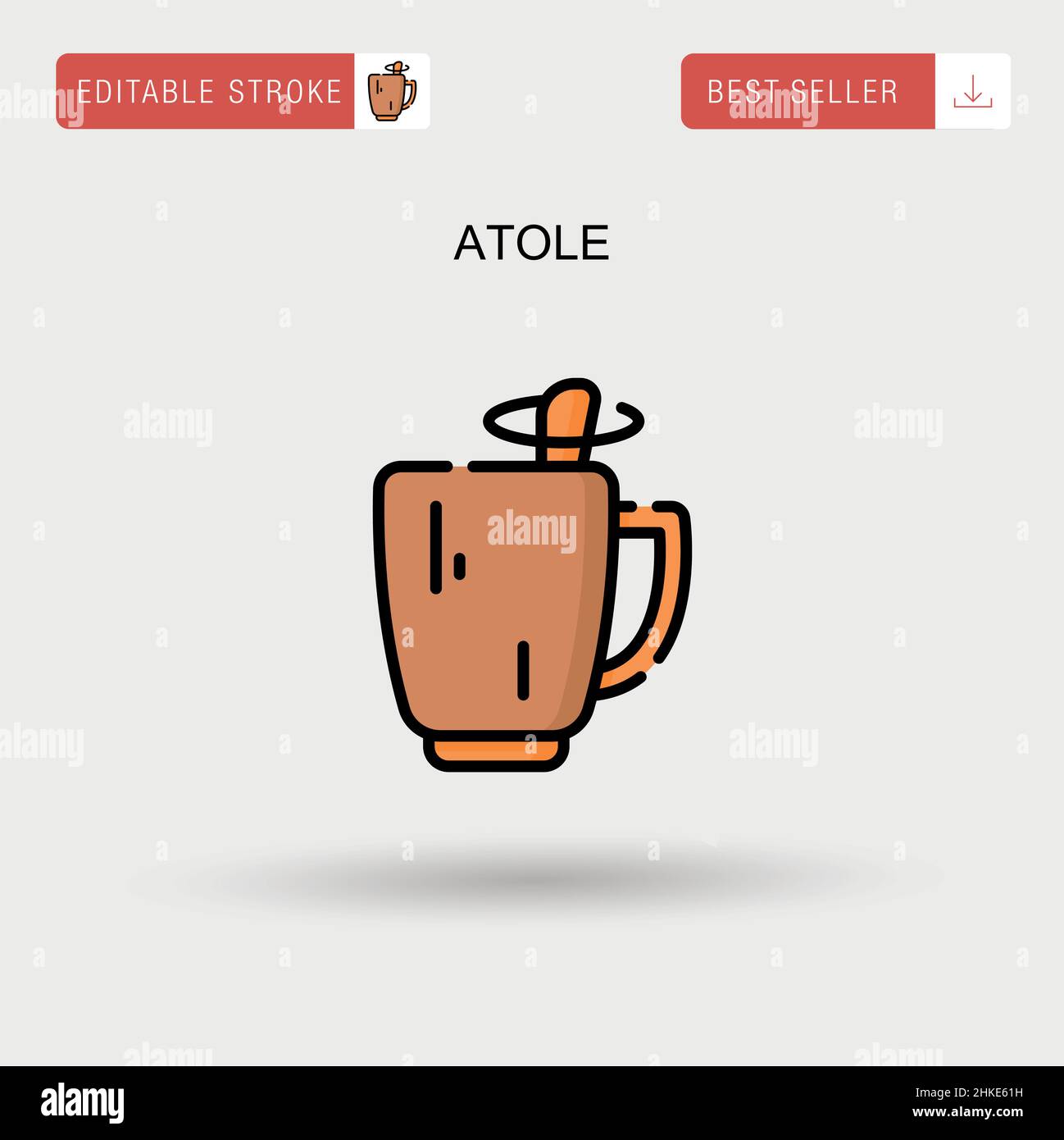 Einfaches Vektorsymbol „Atole“. Stock Vektor